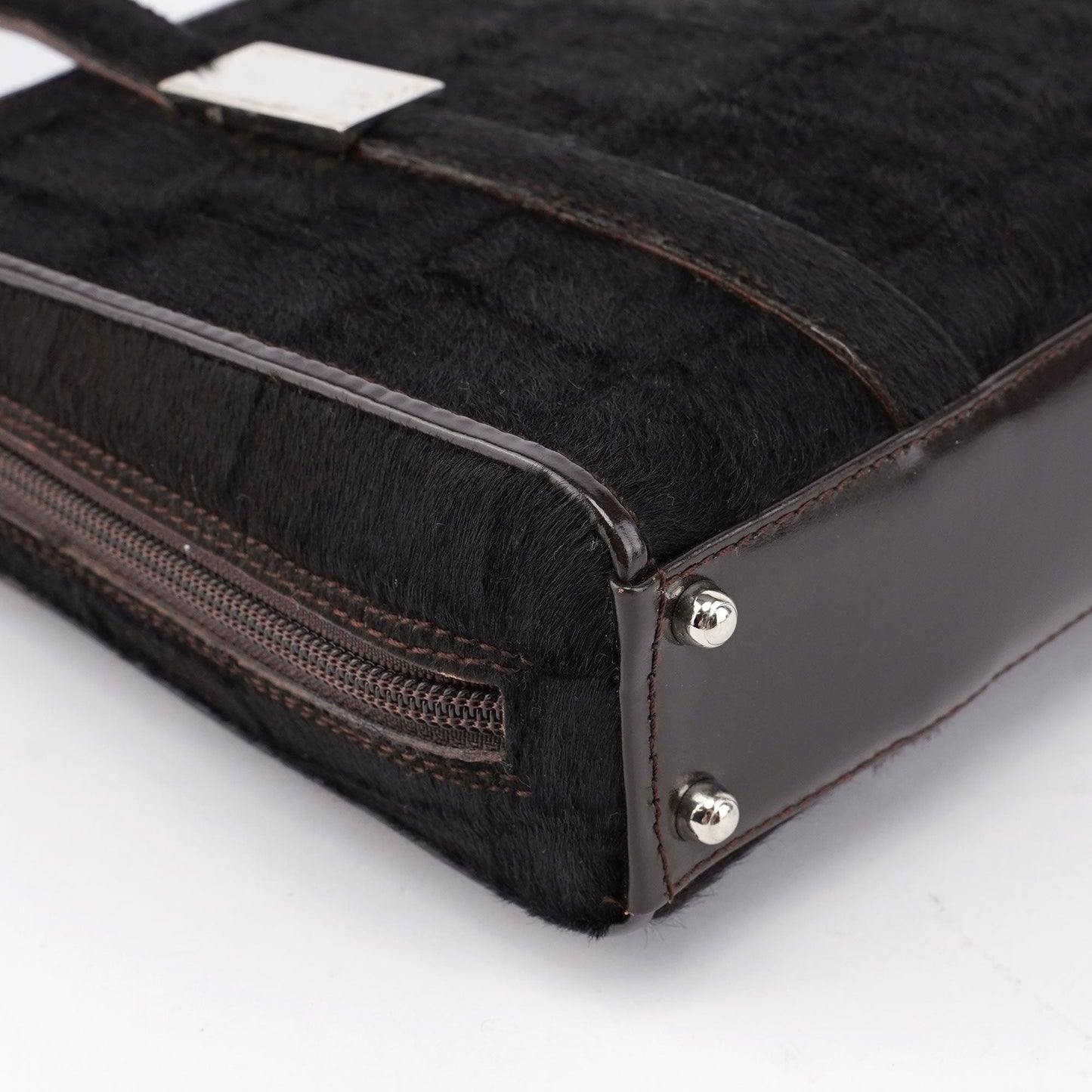 Black Pony Fur Mini Clutch Bag