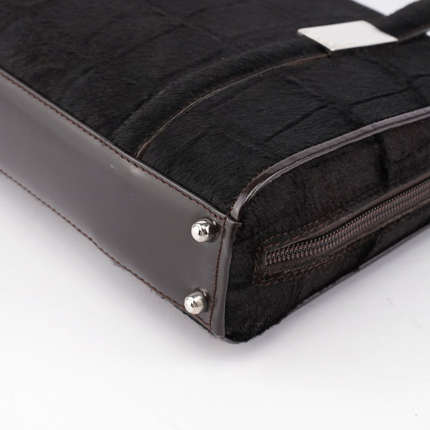 Black Pony Fur Mini Clutch Bag