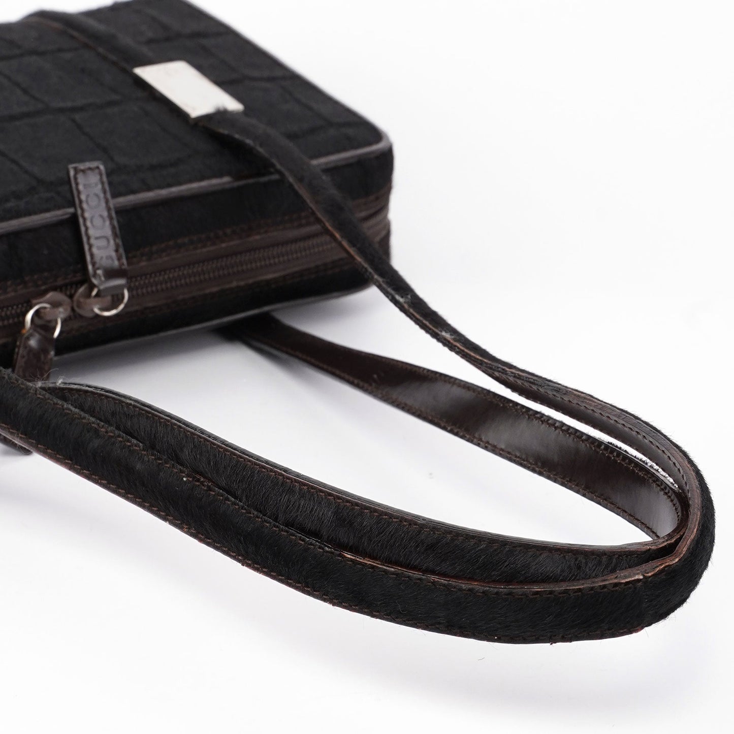 Black Pony Fur Mini Clutch Bag