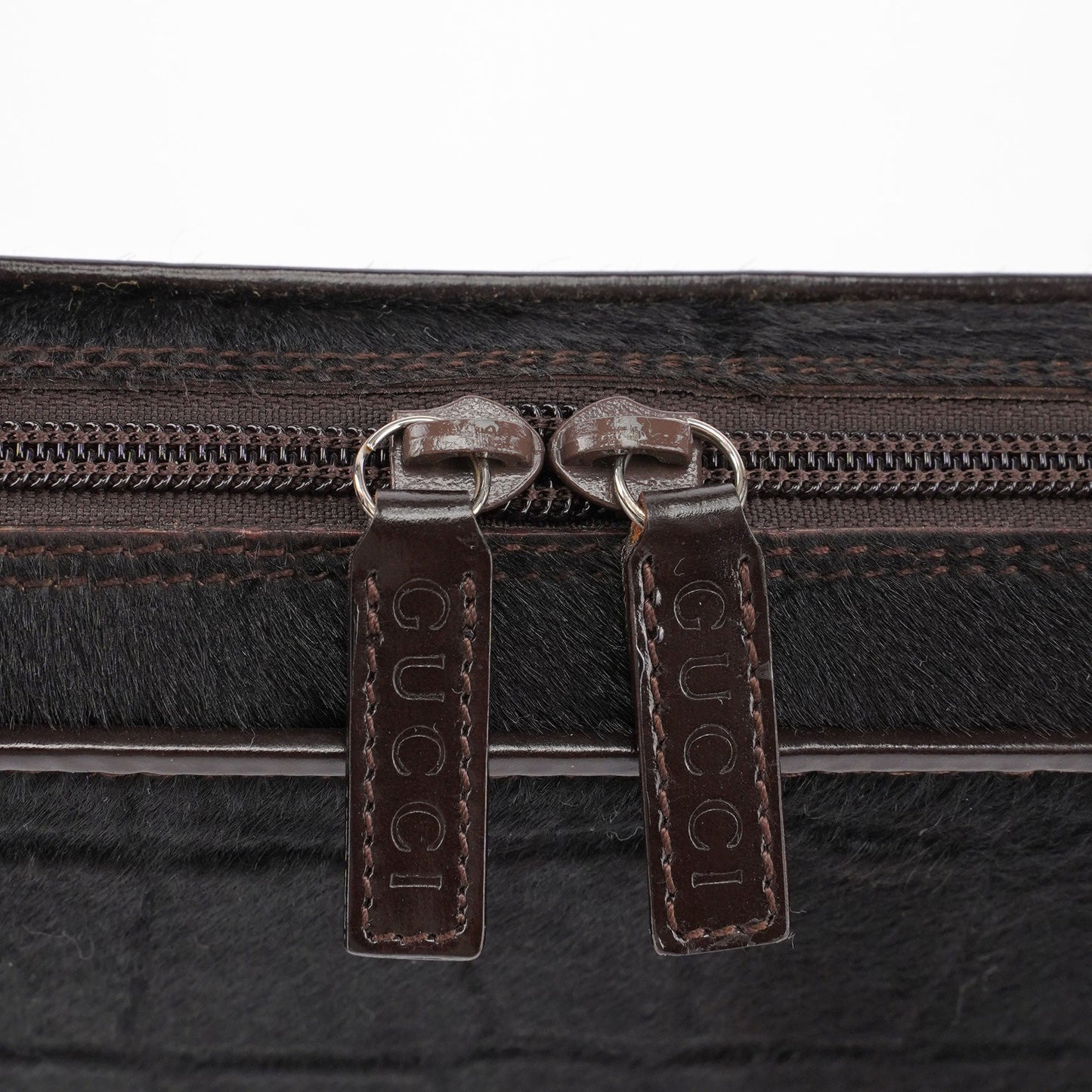 Black Pony Fur Mini Clutch Bag