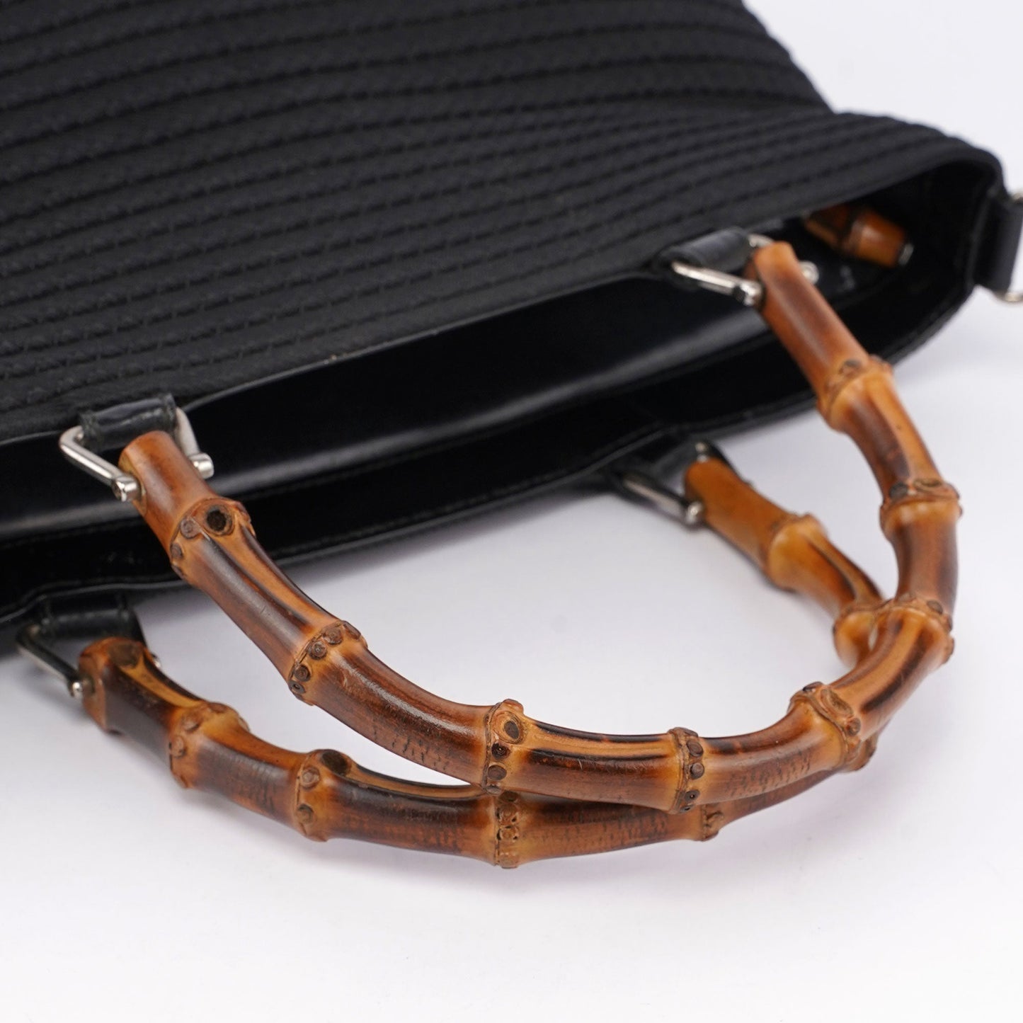 Black Quilted Bamboo Tote