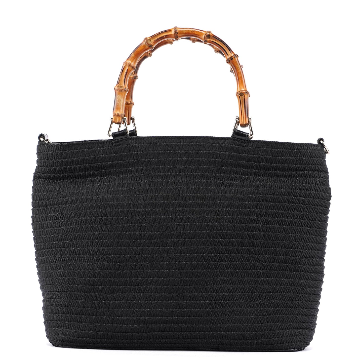 Black Quilted Bamboo Tote