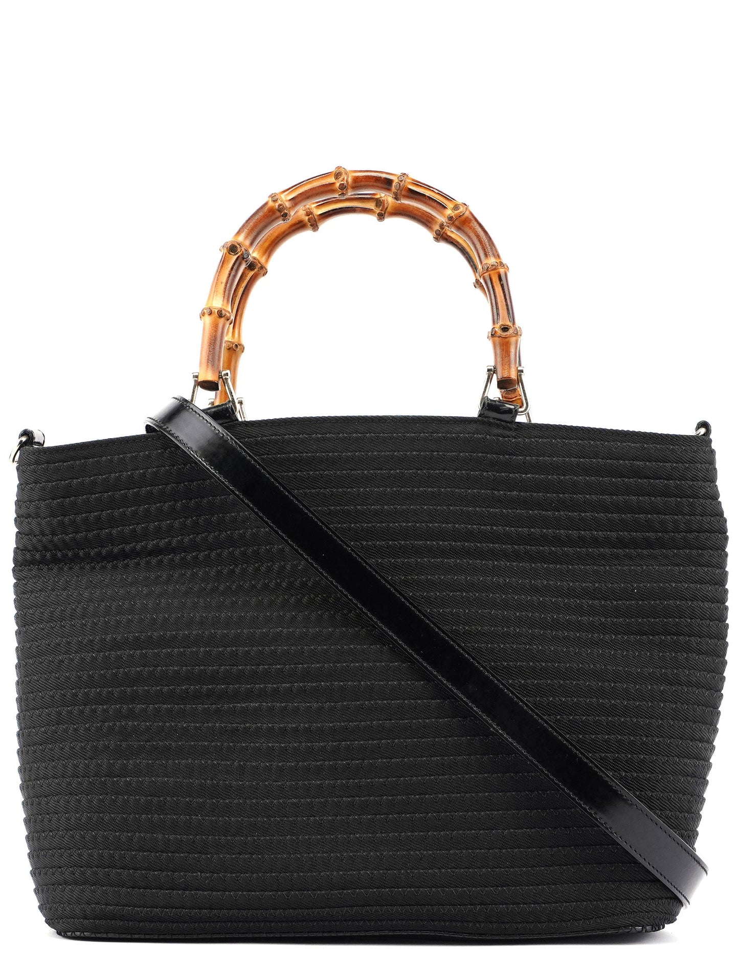 Black Quilted Bamboo Tote