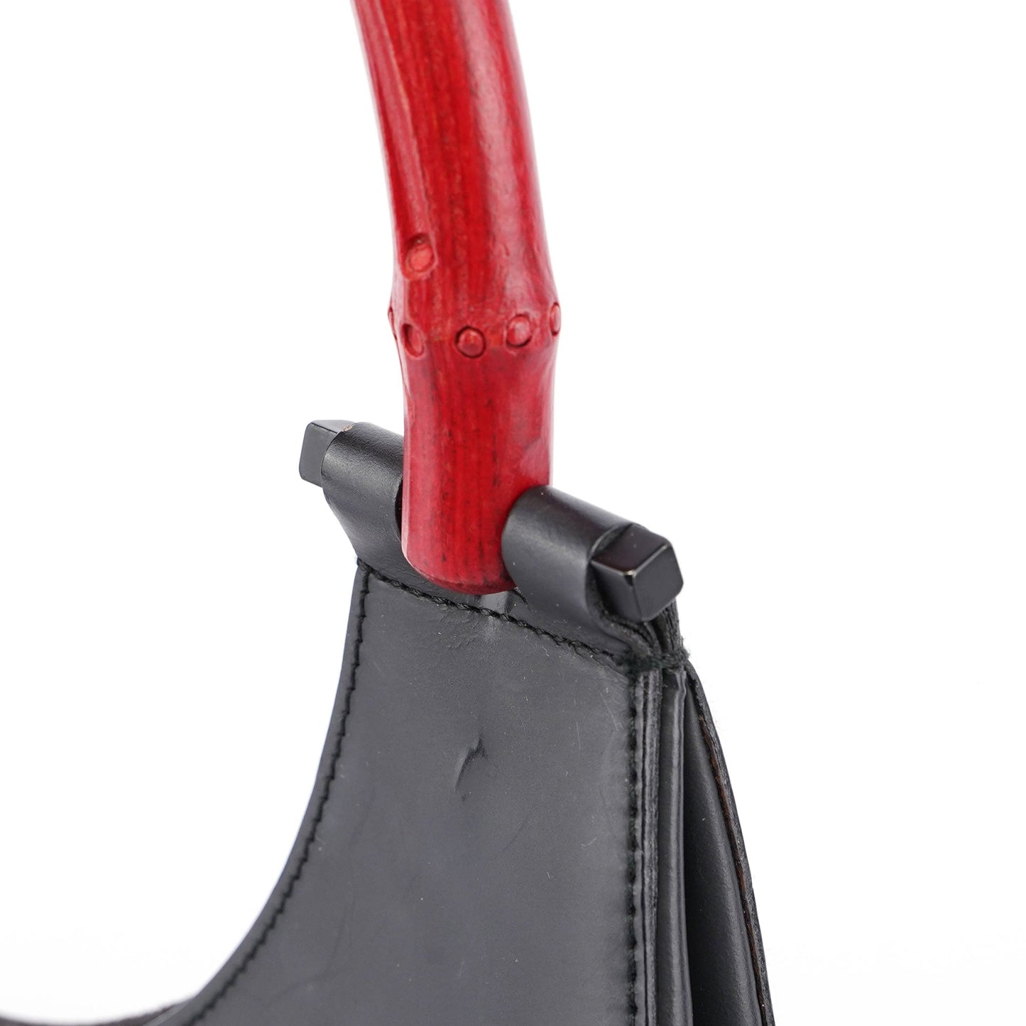 Black Red Bamboo Shoulder Bag