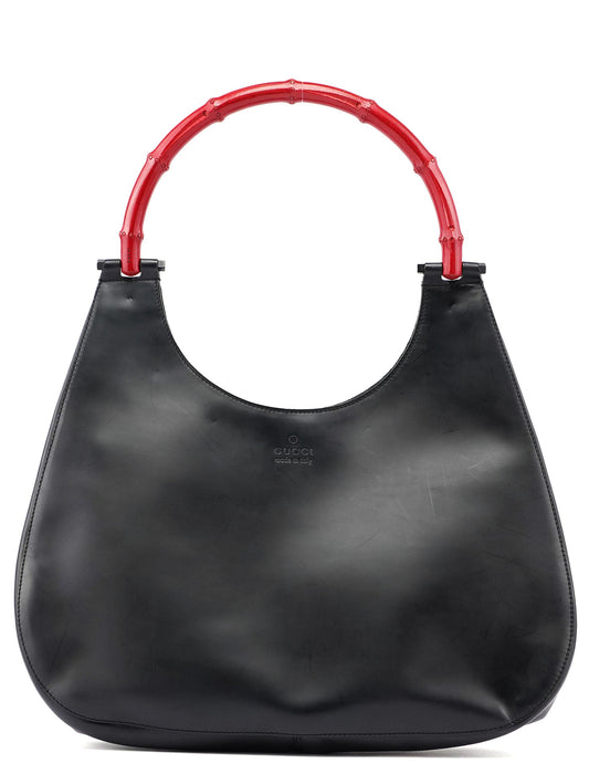Black Red Bamboo Shoulder Bag