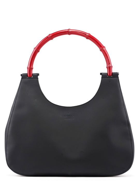 Black Red Bamboo Shoulder Bag