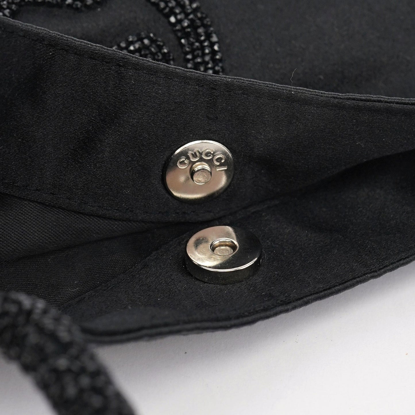 Black Satin Beaded Tote Bag