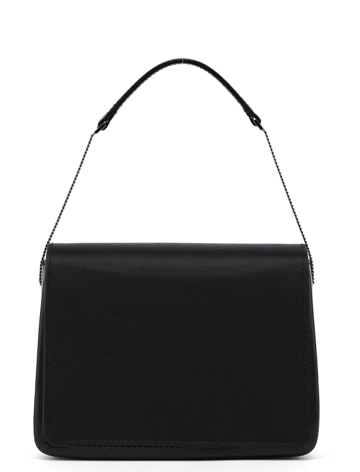 Black Satin Calfskin Mini Shoulder Bag