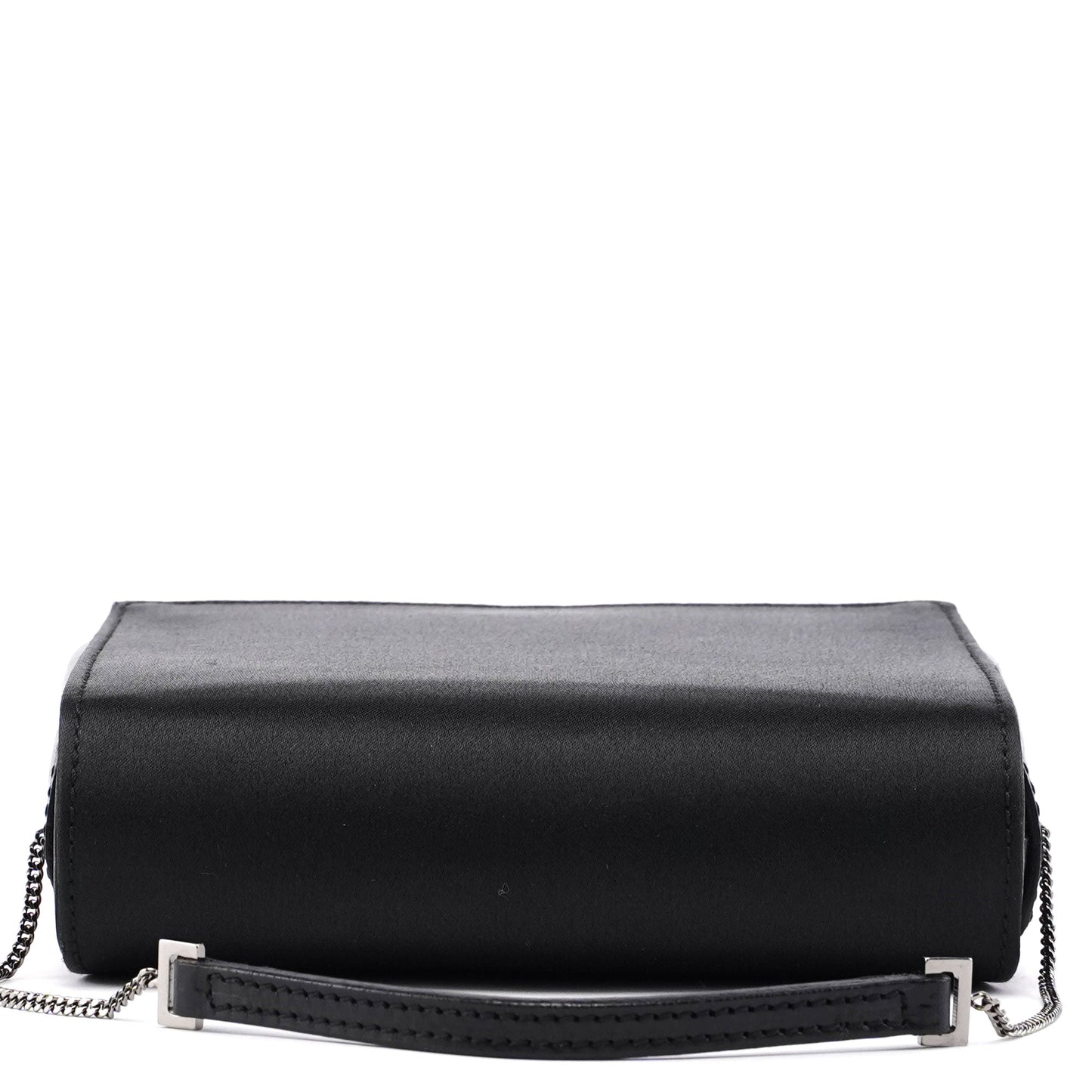 Black Satin Calfskin Mini Shoulder Bag