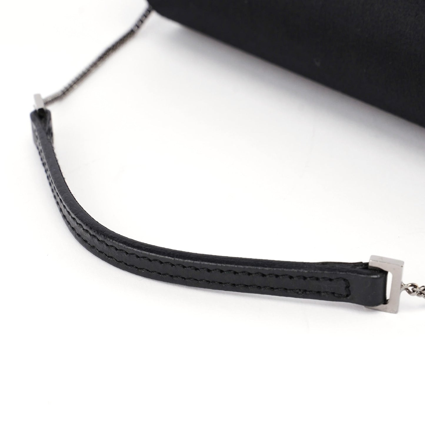Black Satin Calfskin Mini Shoulder Bag