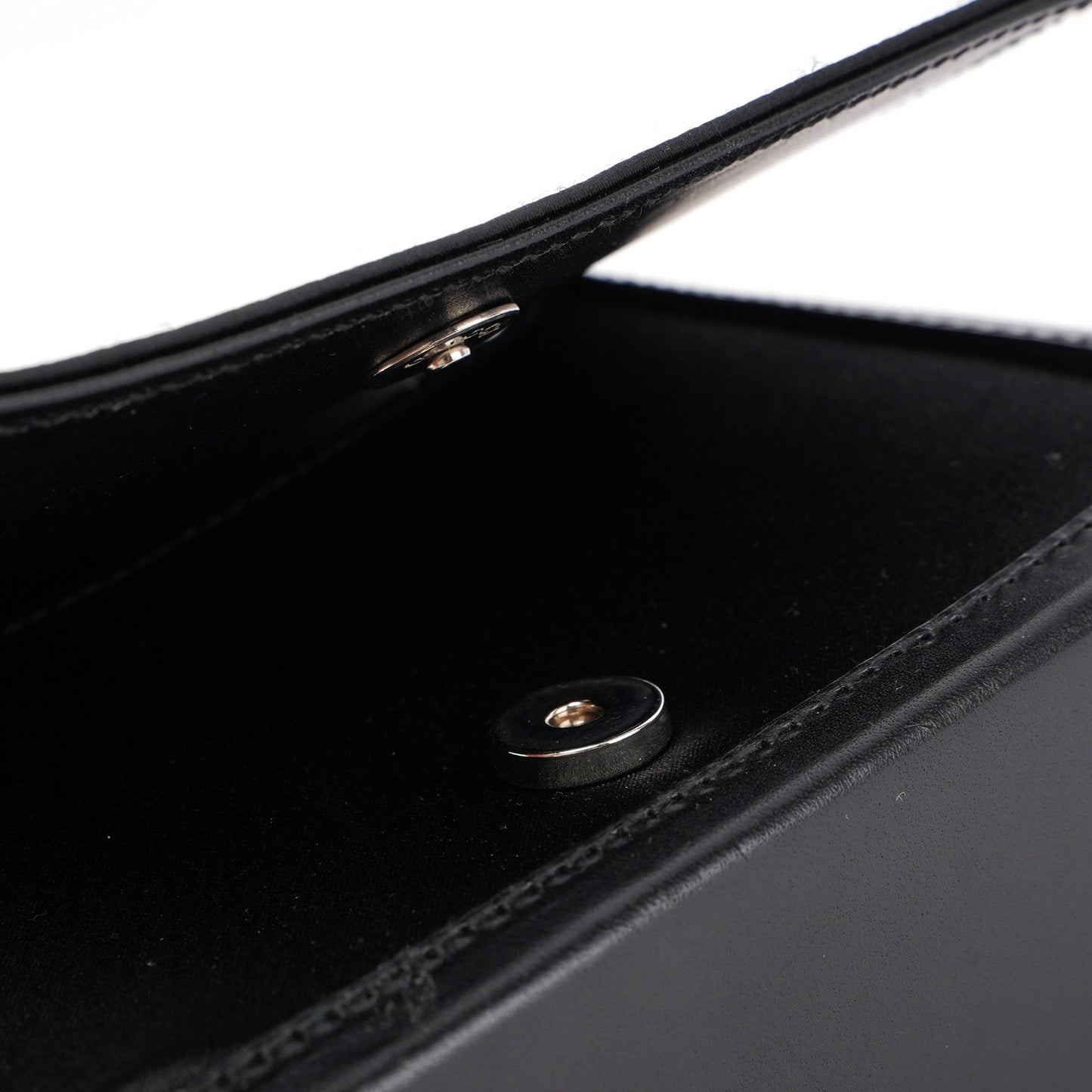 Black Satin Calfskin Mini Shoulder Bag