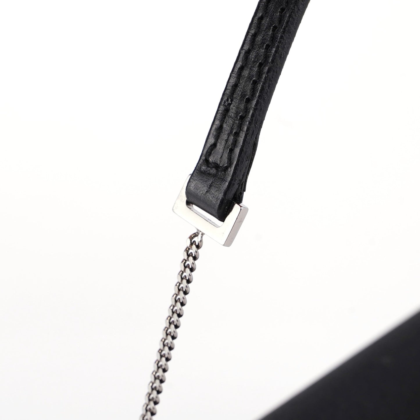 Black Satin Calfskin Mini Shoulder Bag