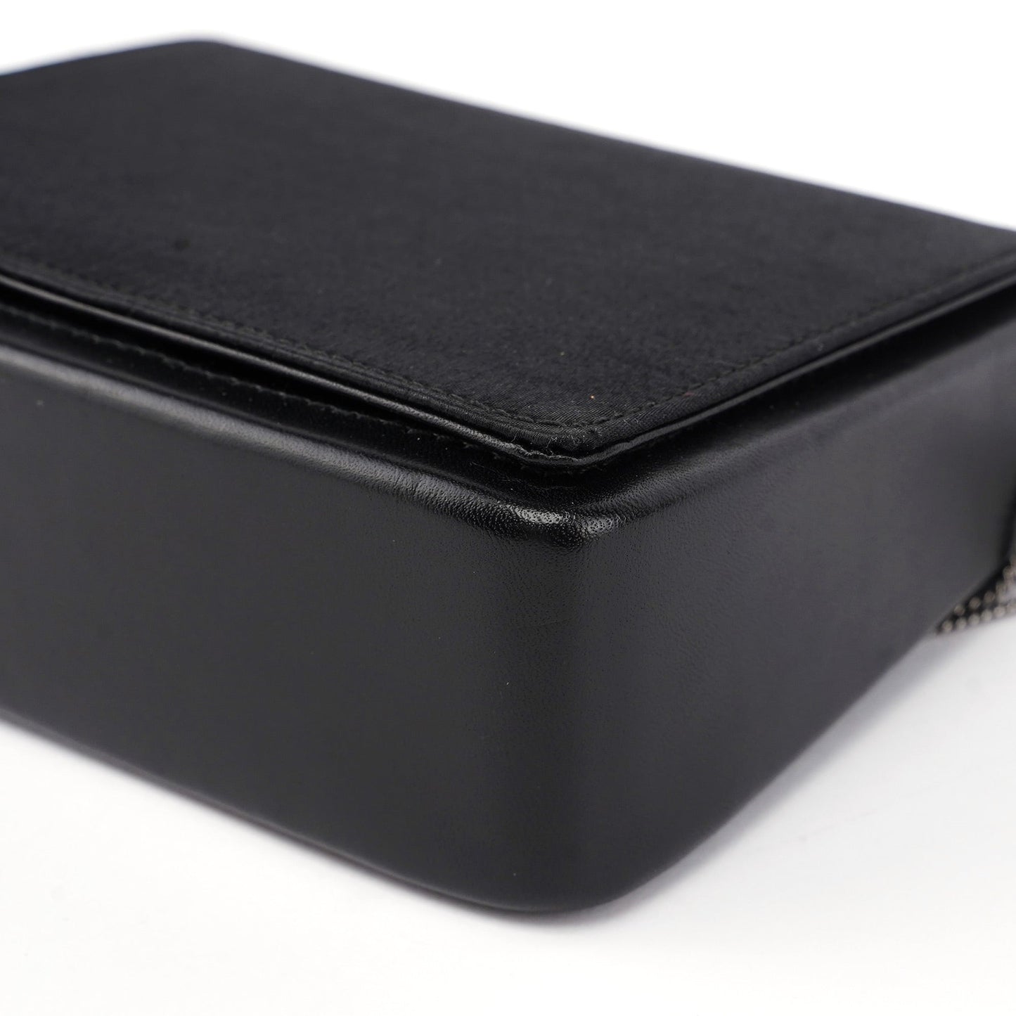 Black Satin Calfskin Mini Shoulder Bag