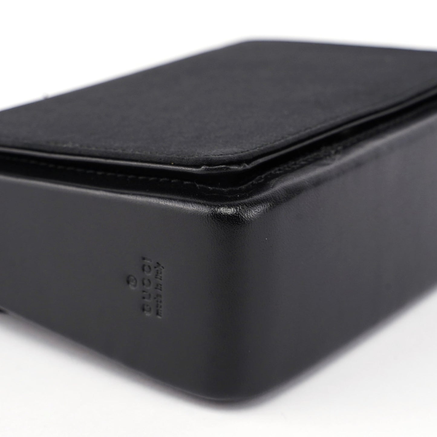 Black Satin Calfskin Mini Shoulder Bag