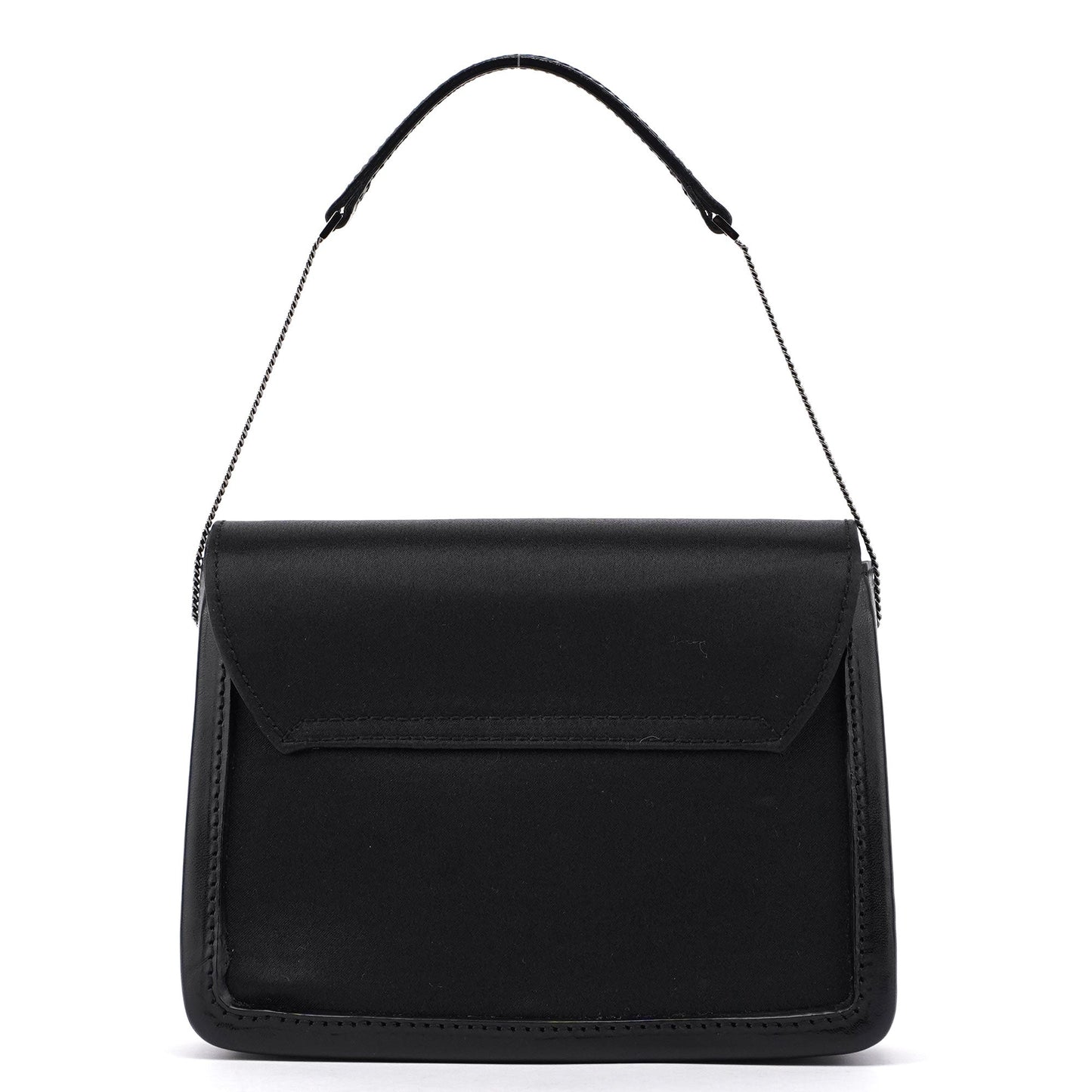 Black Satin Calfskin Mini Shoulder Bag