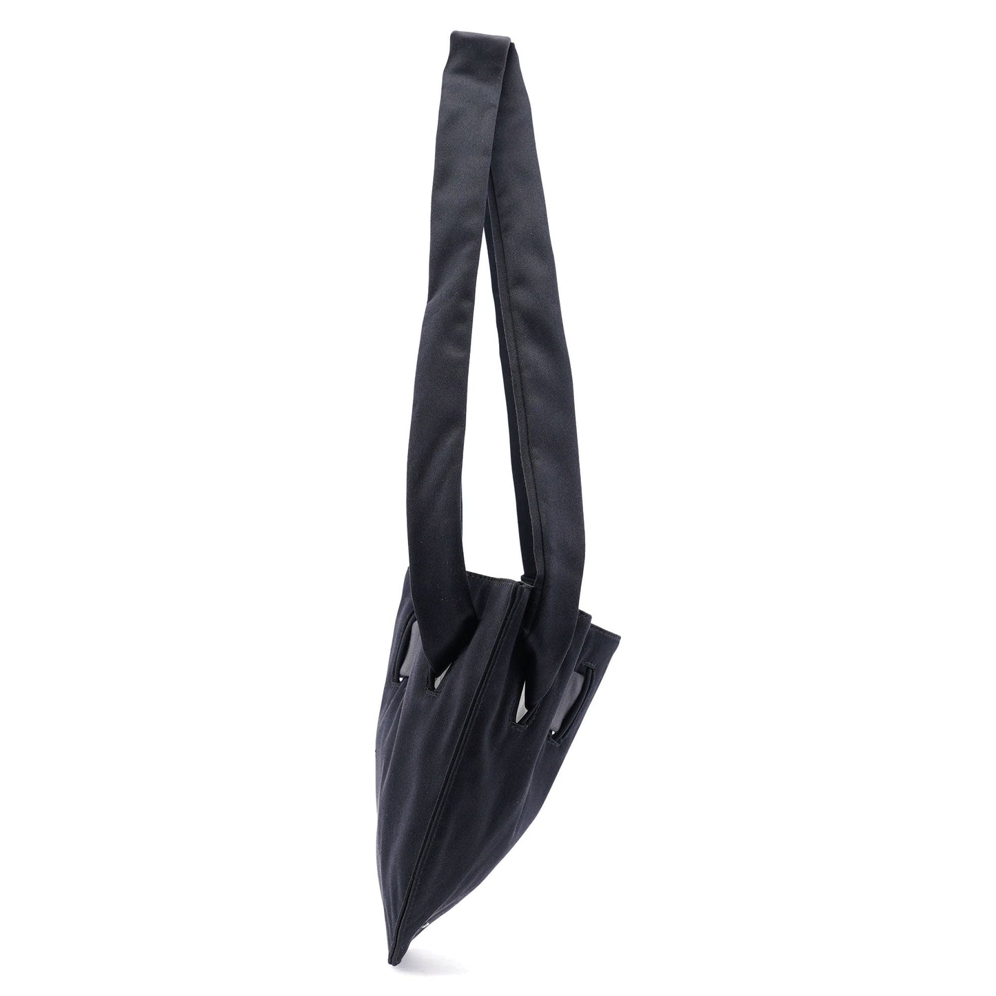 Black Satin Drawstring Shoulder Bag
