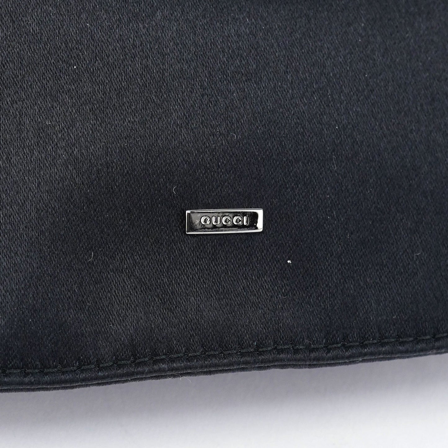 Black Satin Drawstring Shoulder Bag