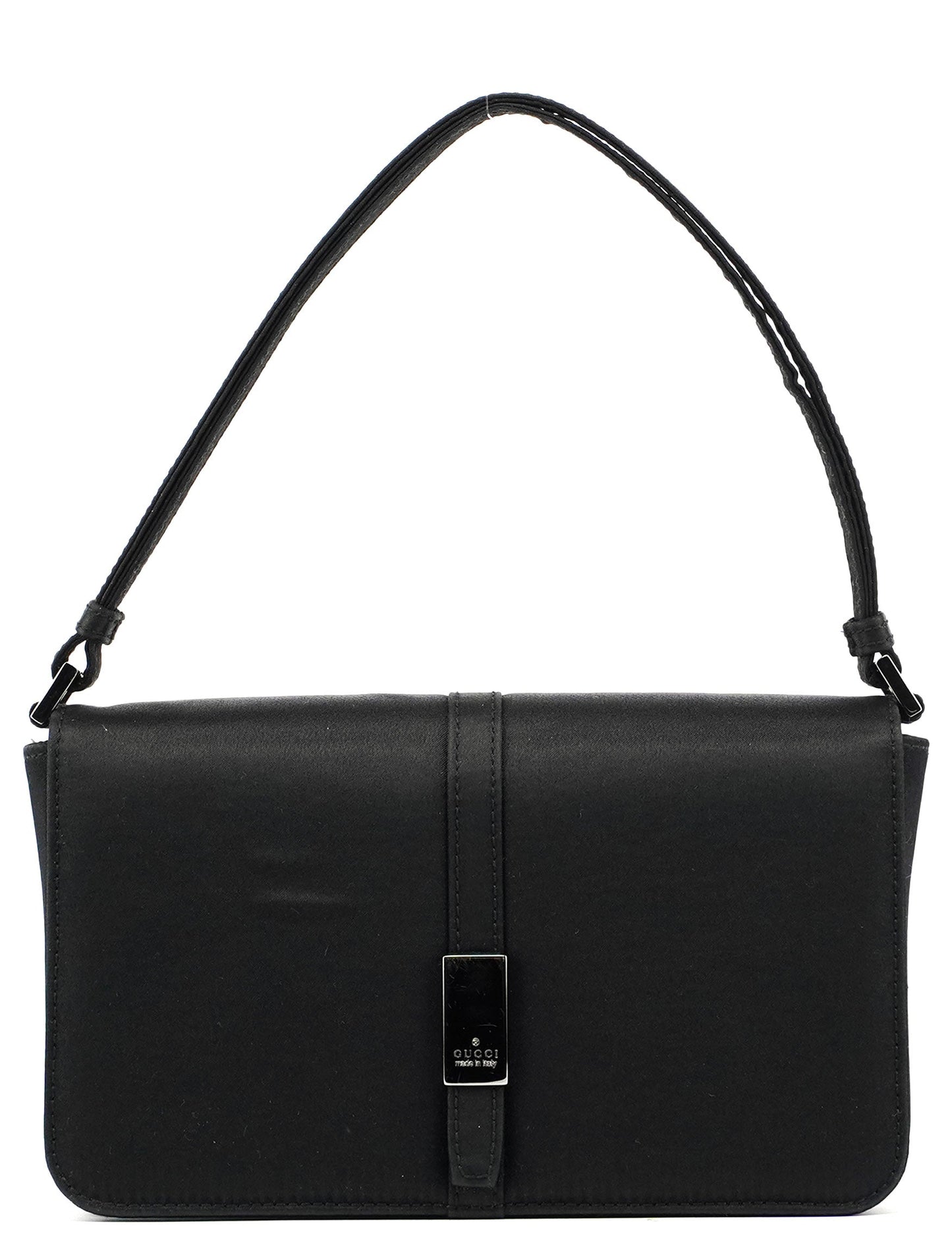 Black Satin Shoulder Bag