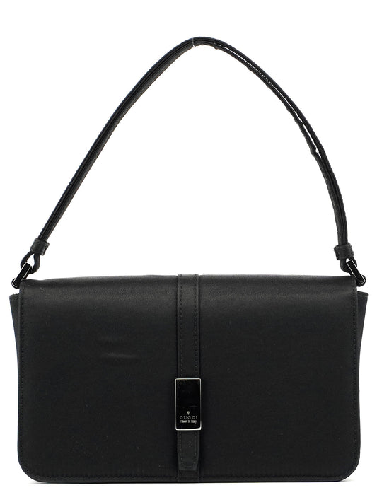 Black Satin Shoulder Bag
