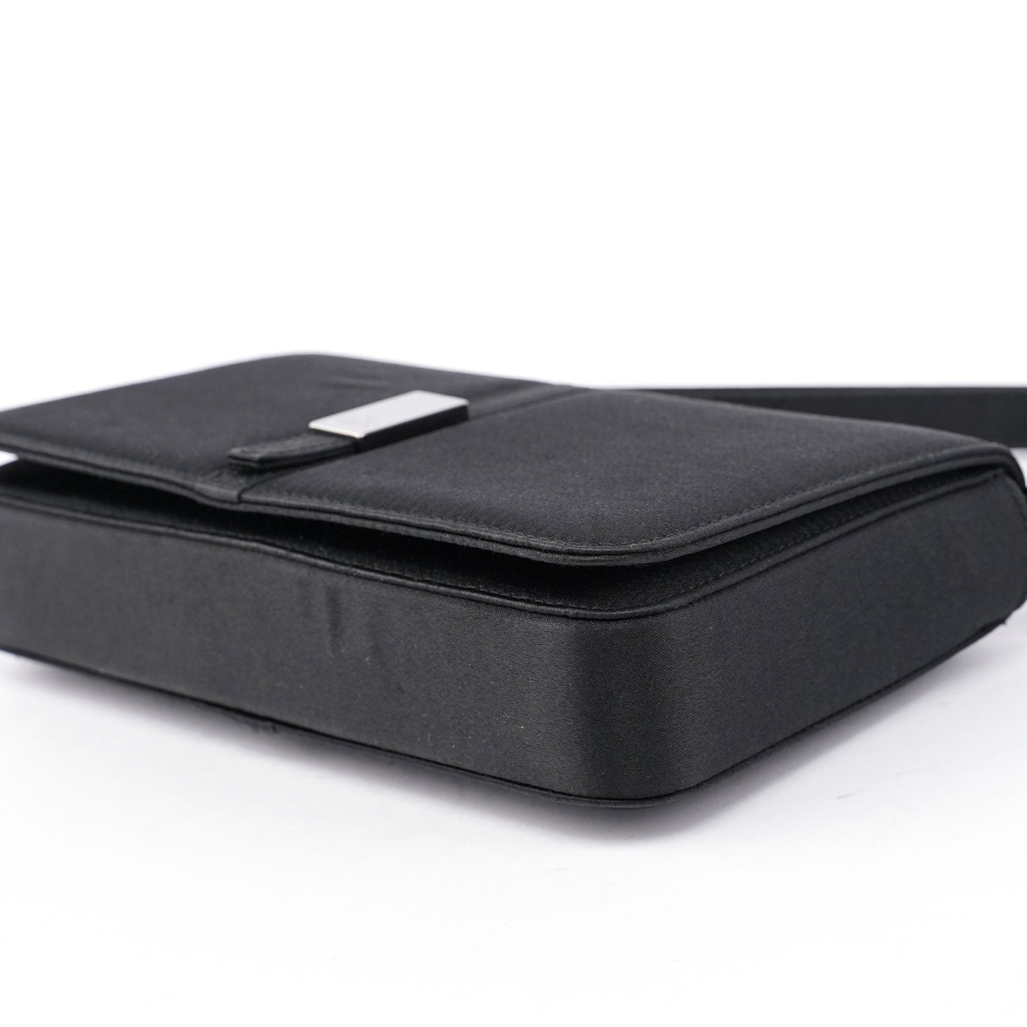 Black Satin Shoulder Bag