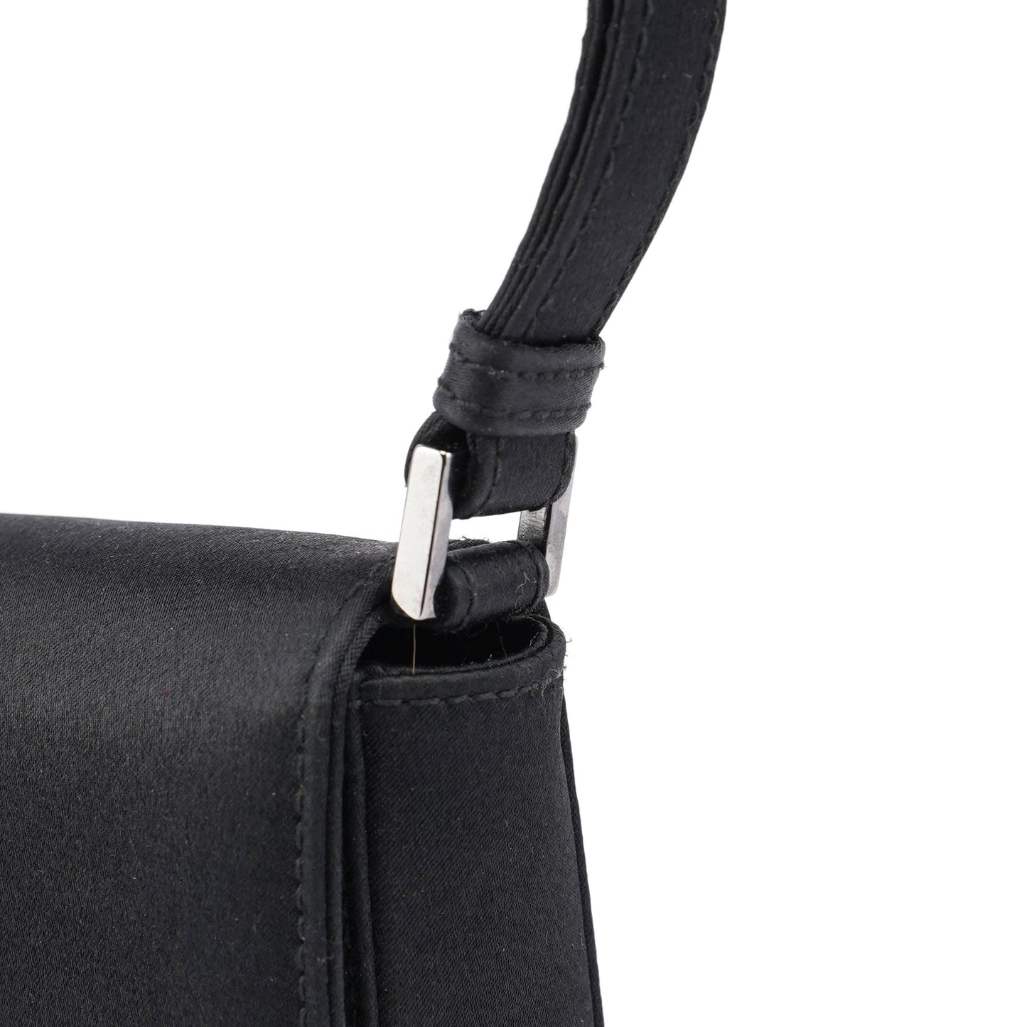 Black Satin Shoulder Bag