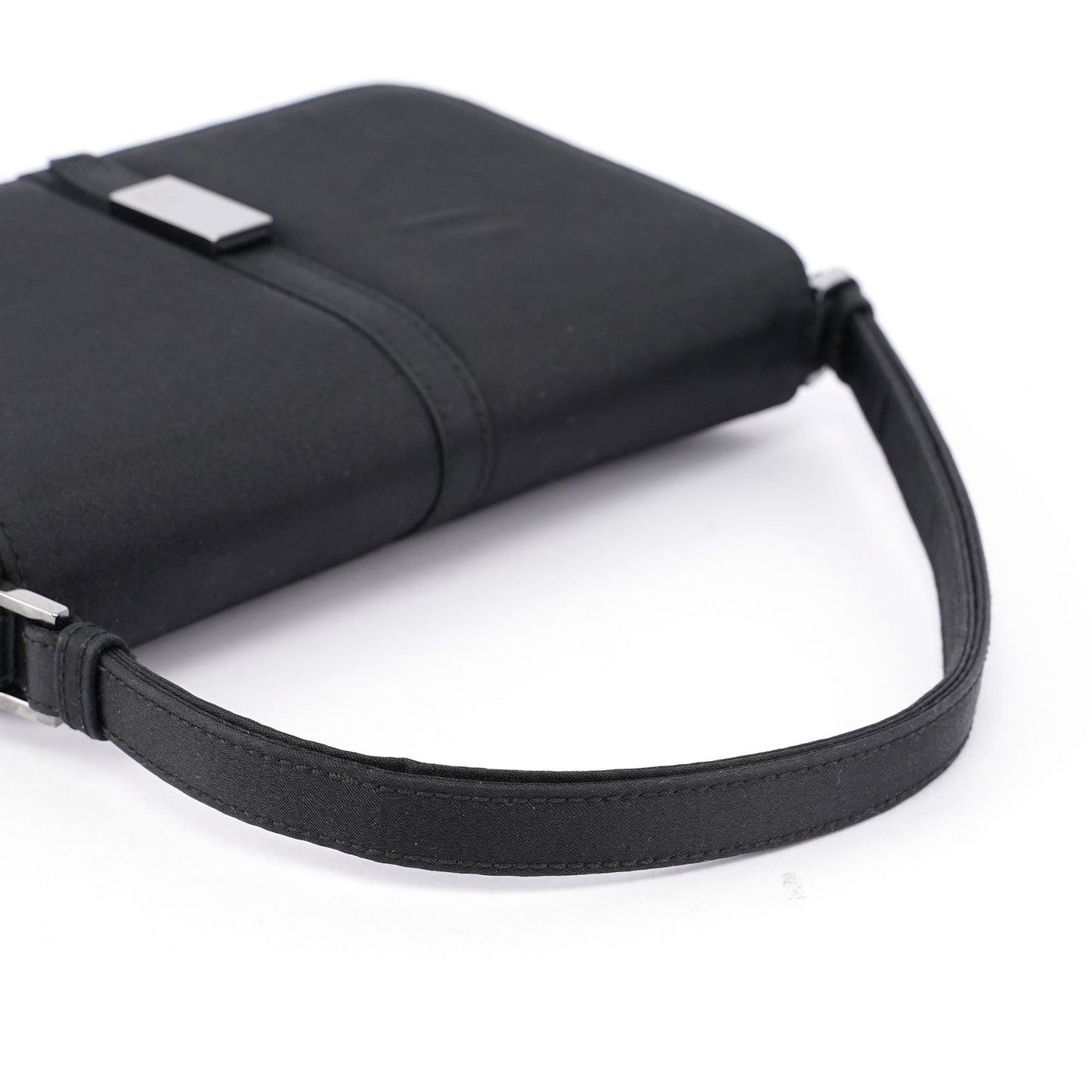 Black Satin Shoulder Bag