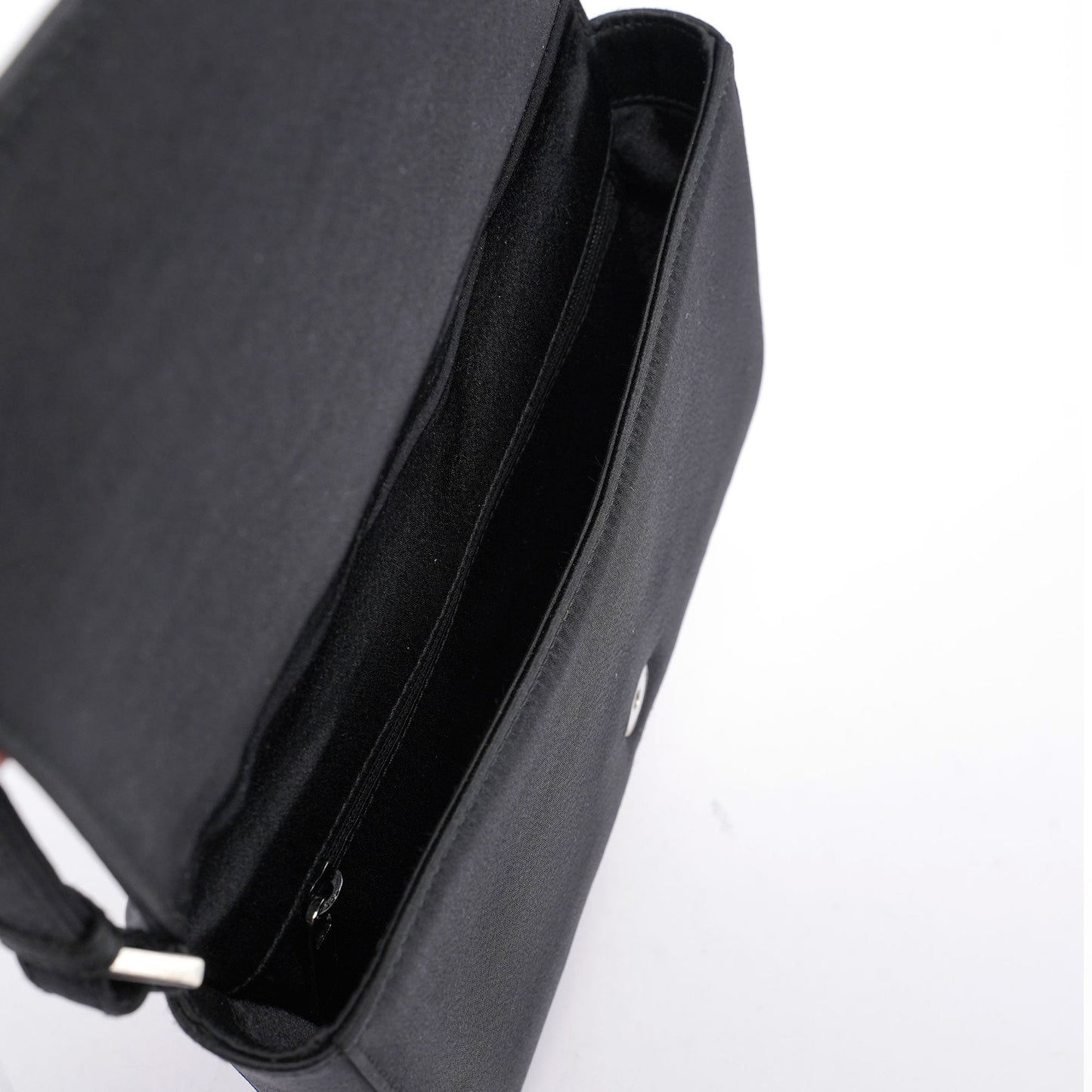Black Satin Shoulder Bag