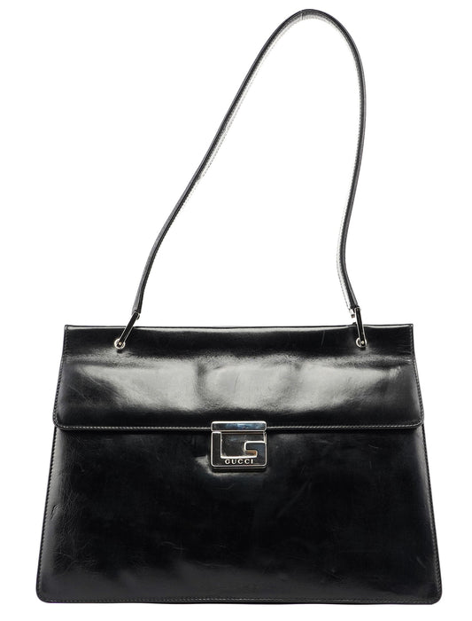 Black Silver Square G Shoulder Bag