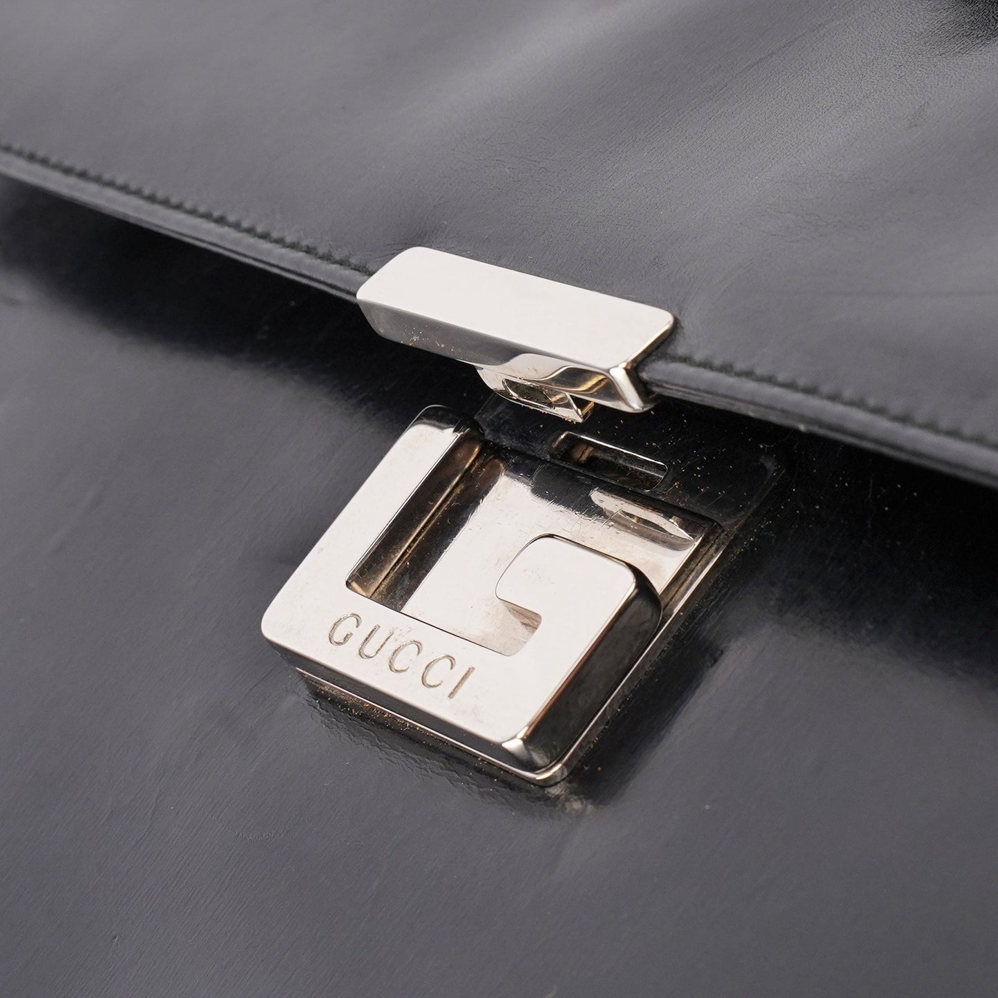 Black Silver Square G Shoulder Bag