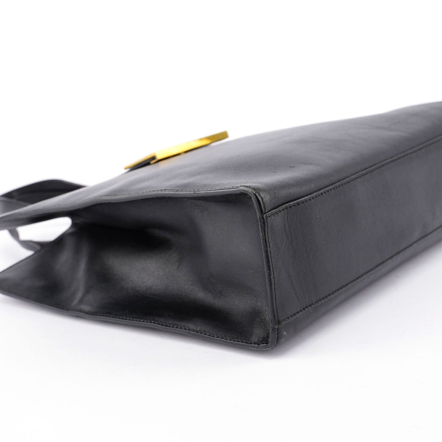 Black Square G Leather Small Tote