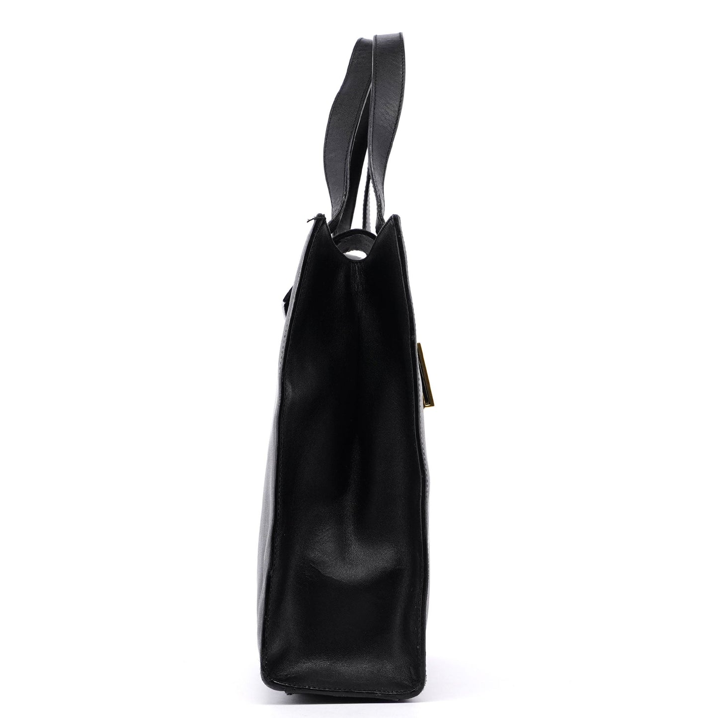 Black Square G Leather Small Tote