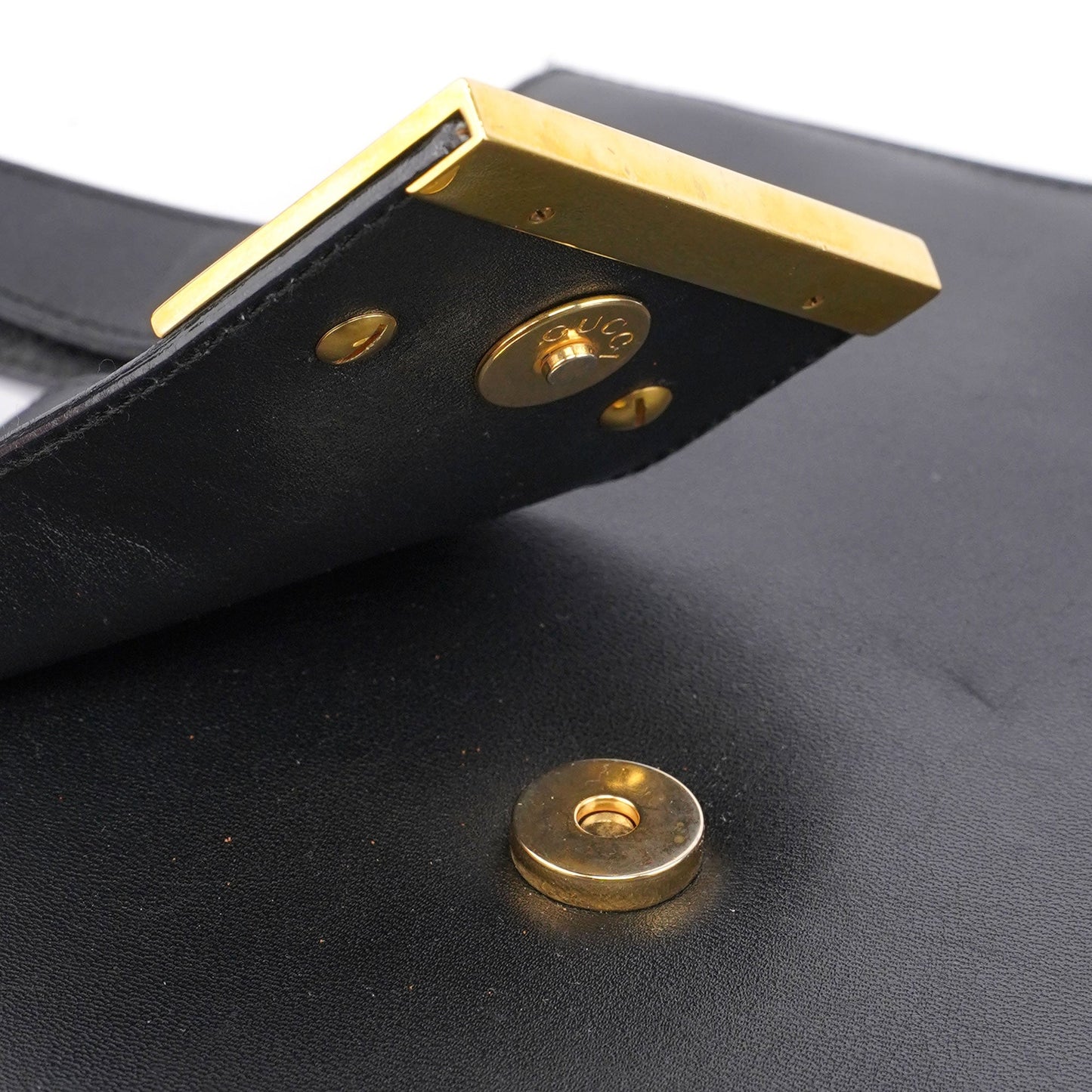 Black Square G Leather Small Tote