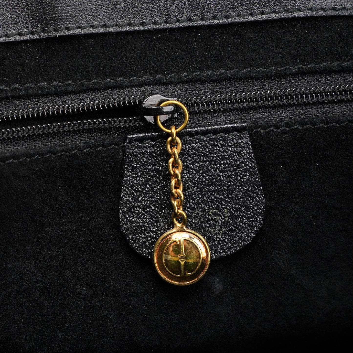 Black Square G Leather Small Tote