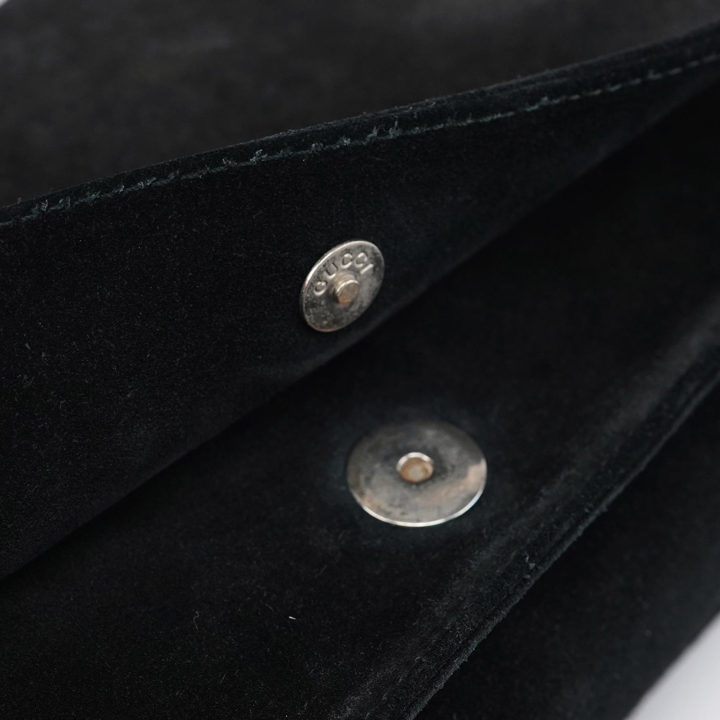 Black Suede Bamboo Flap Shoulder Bag