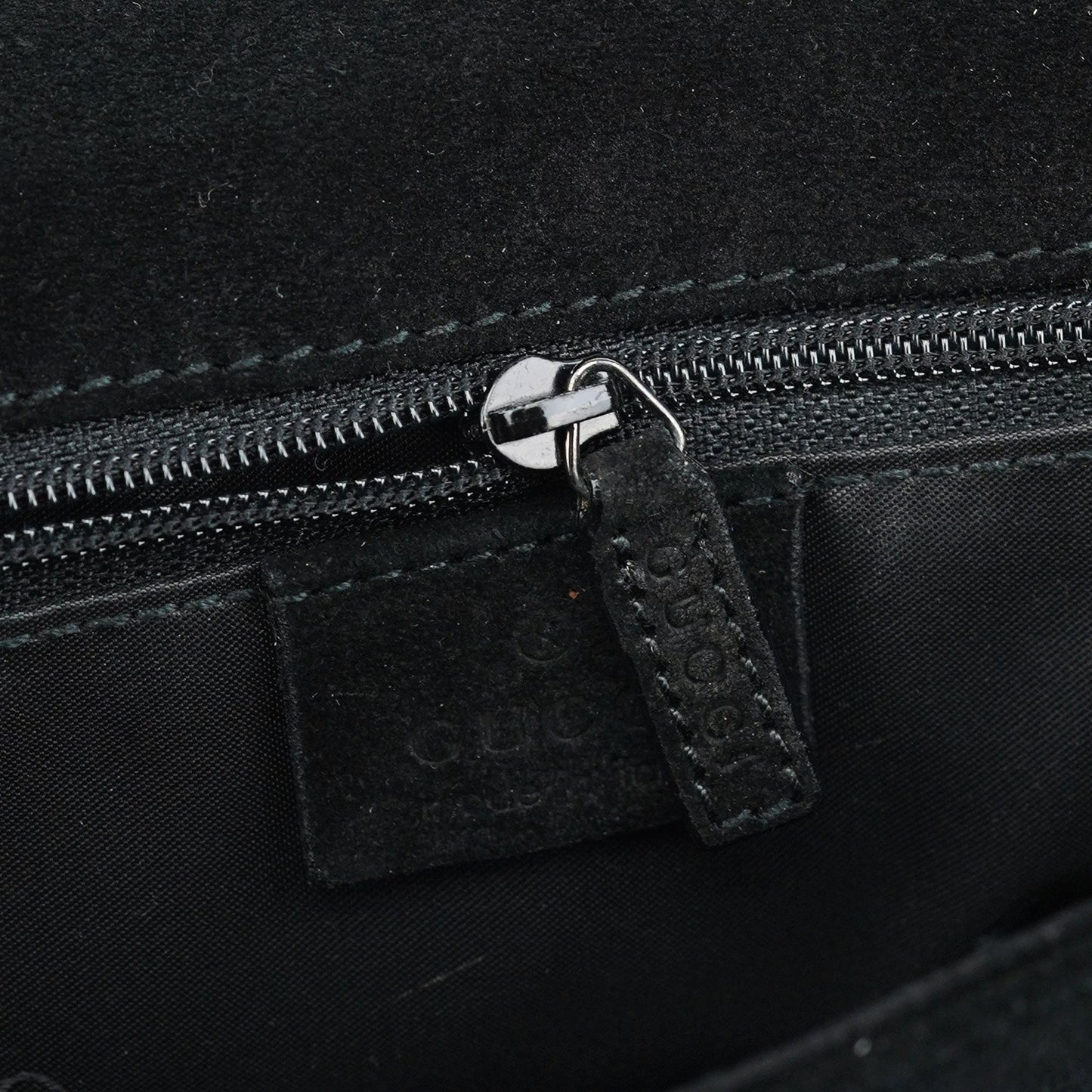 Black Suede Bamboo Flap Shoulder Bag