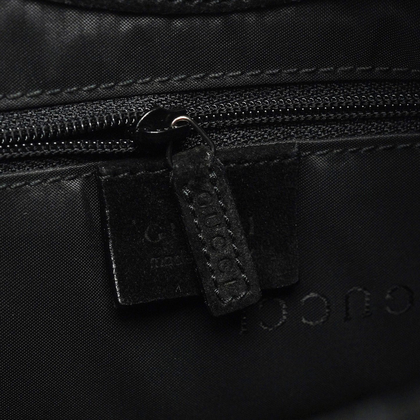 Black Suede Bamboo Hobo Shoulder Bag