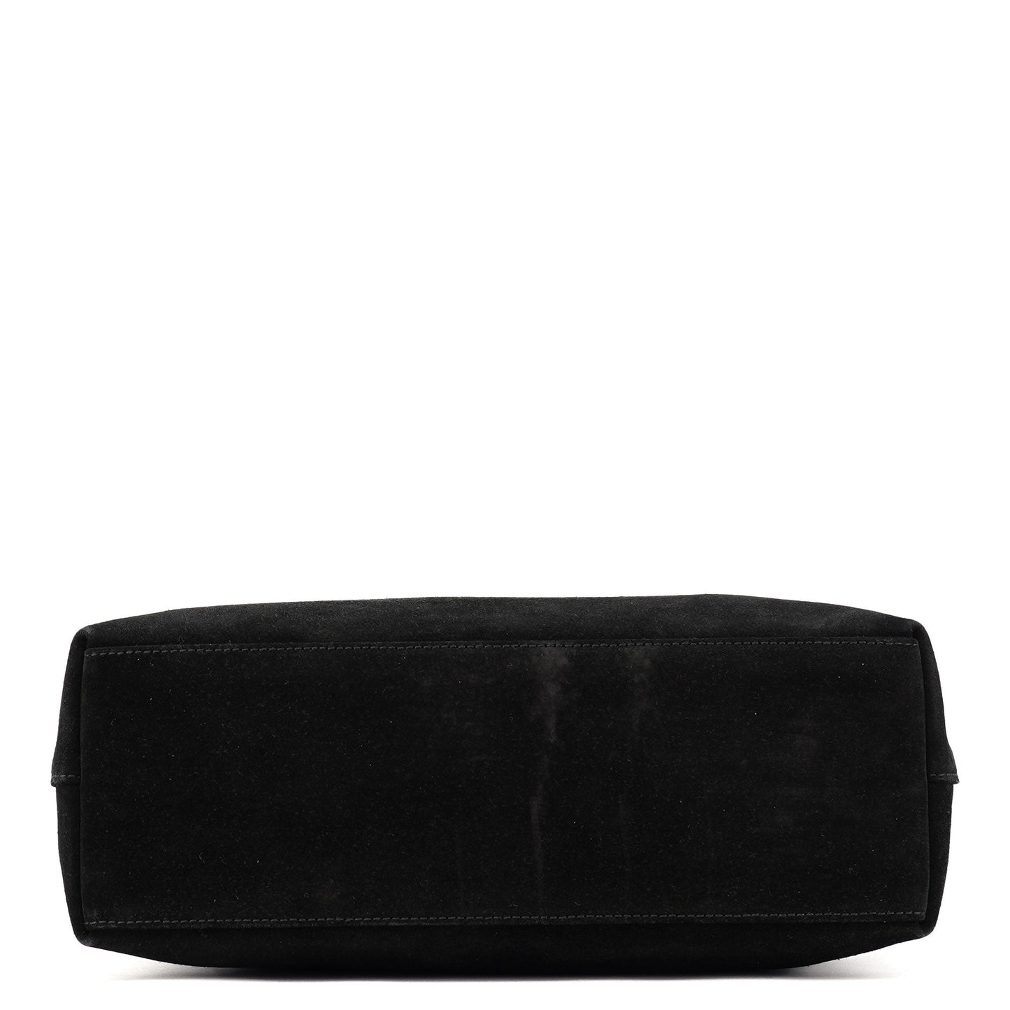 Black Suede Bamboo Hobo Shoulder Bag