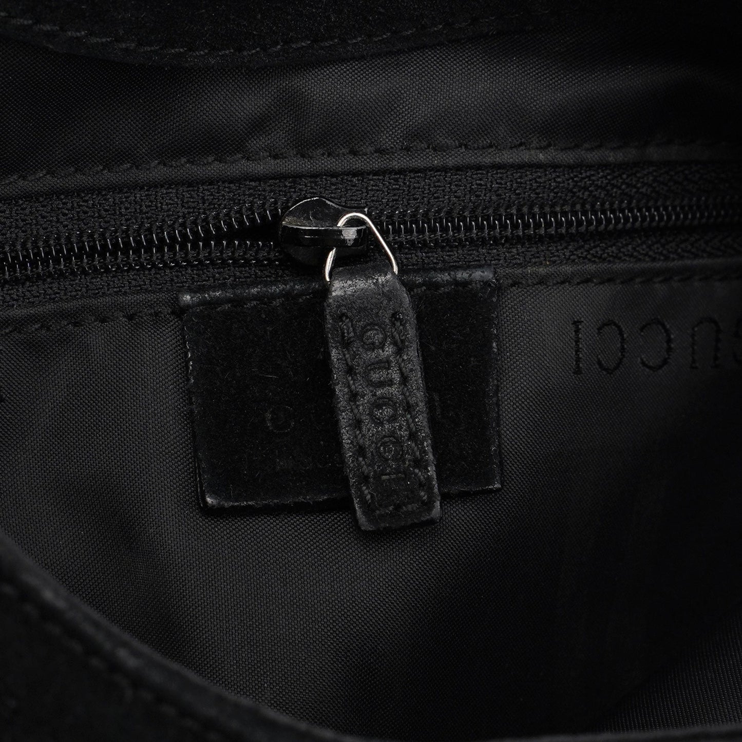 Black Suede Bamboo Hobo Shoulder Bag