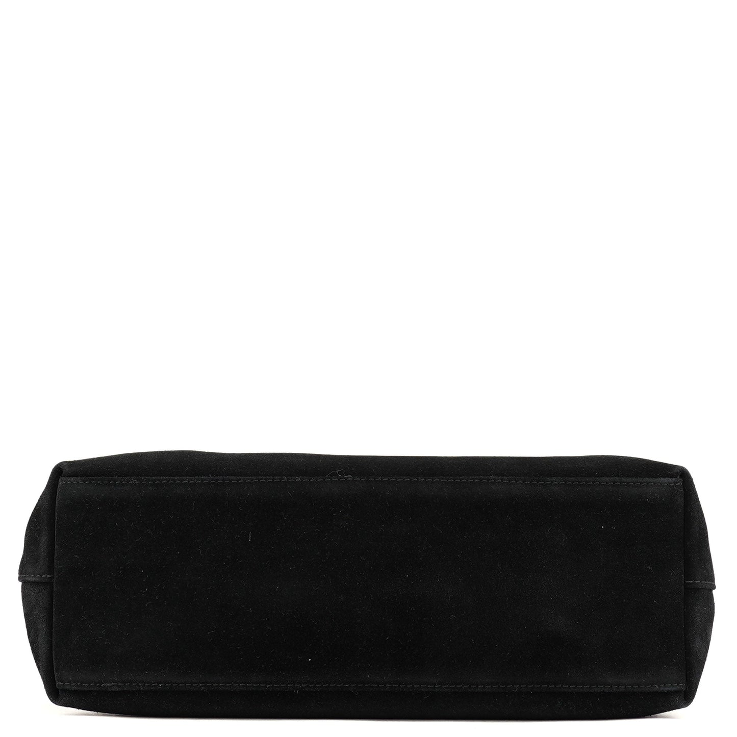 Black Suede Bamboo Shoulder Bag