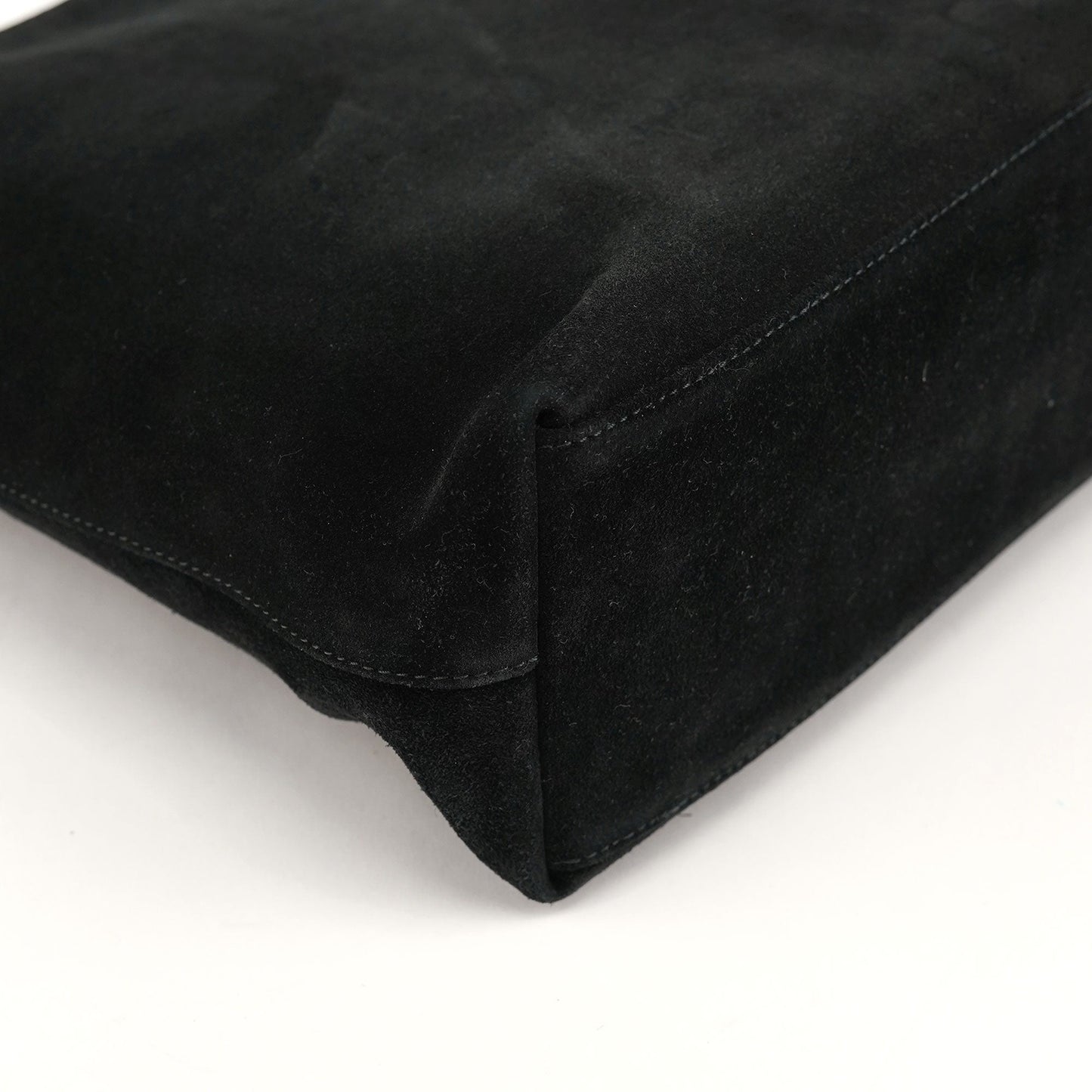 Black Suede Bamboo Shoulder Bag