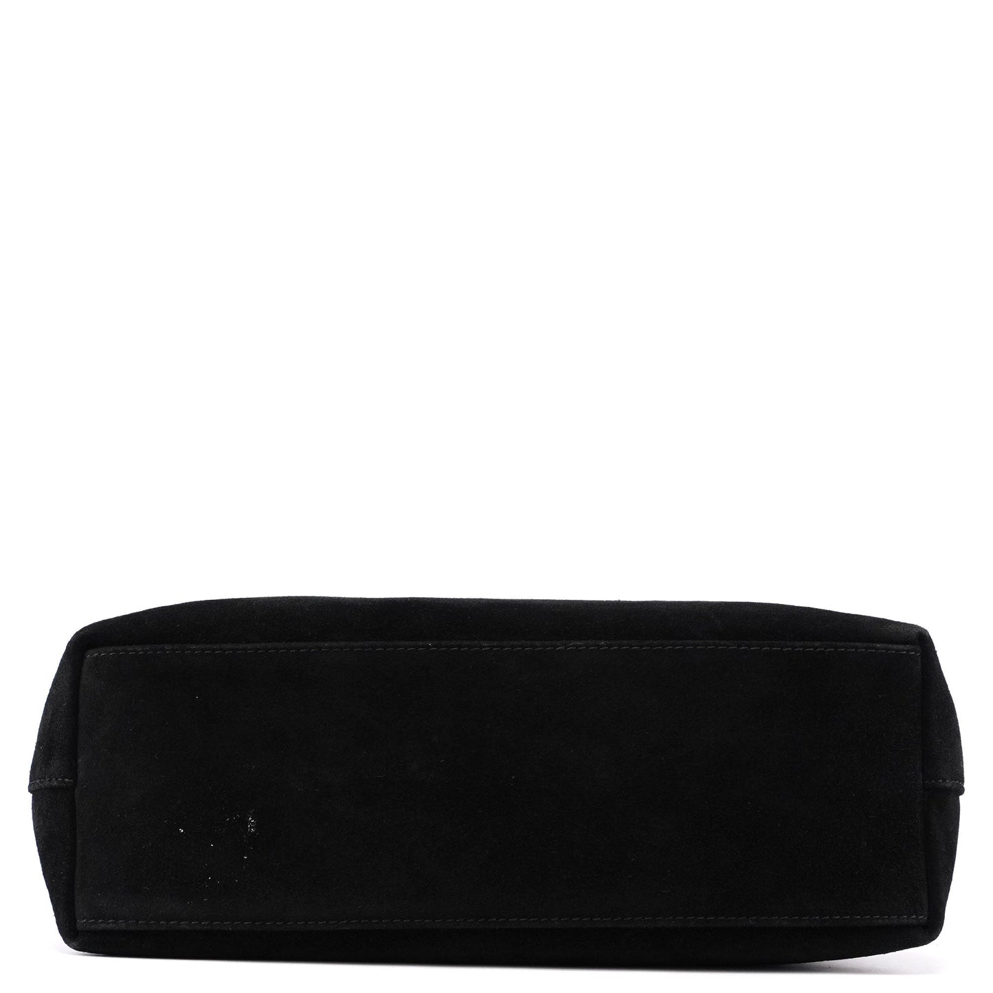 Black Suede Bamboo Shoulder Bag
