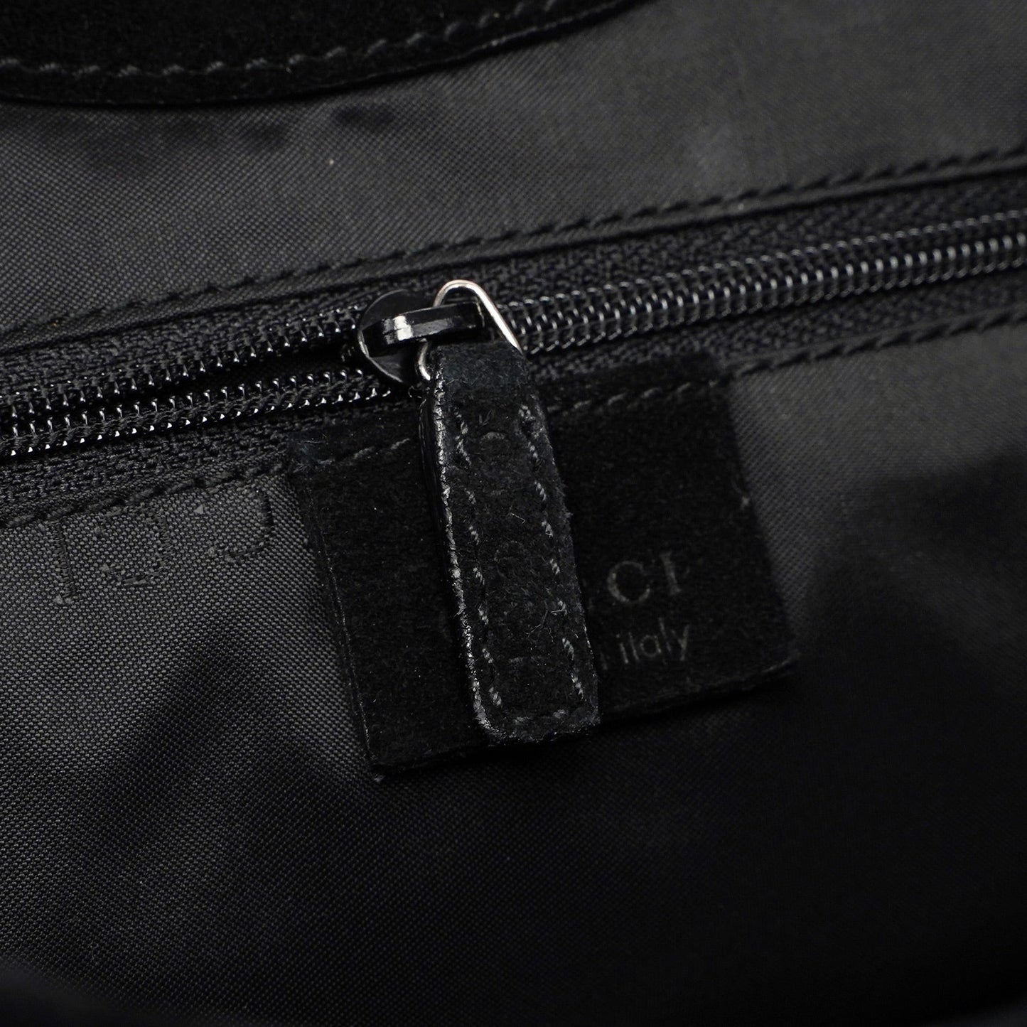 Black Suede Bamboo Shoulder Bag