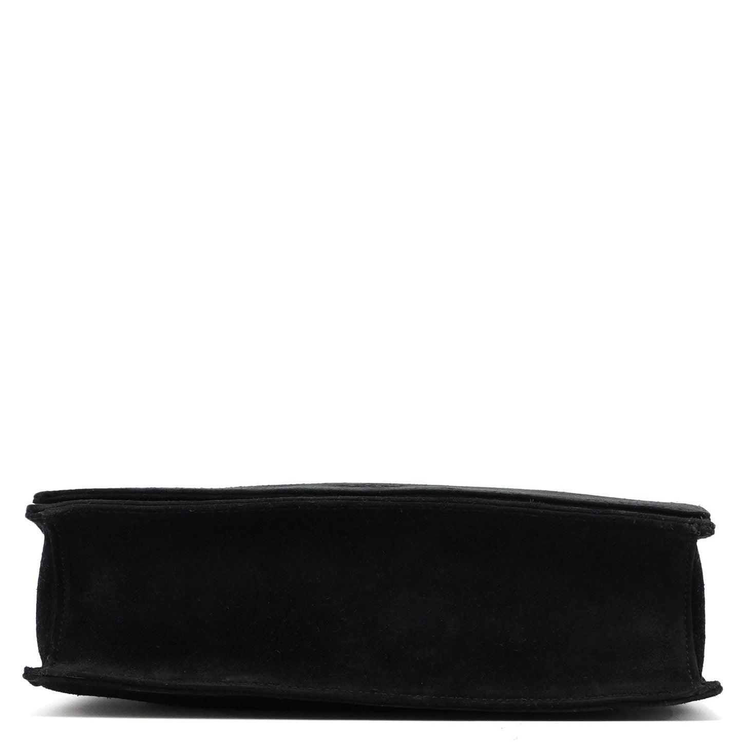 Black Suede Bamboo Shoulder Bag