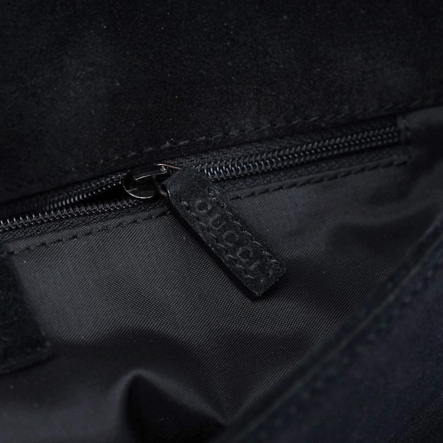 Black Suede Bamboo Shoulder Bag