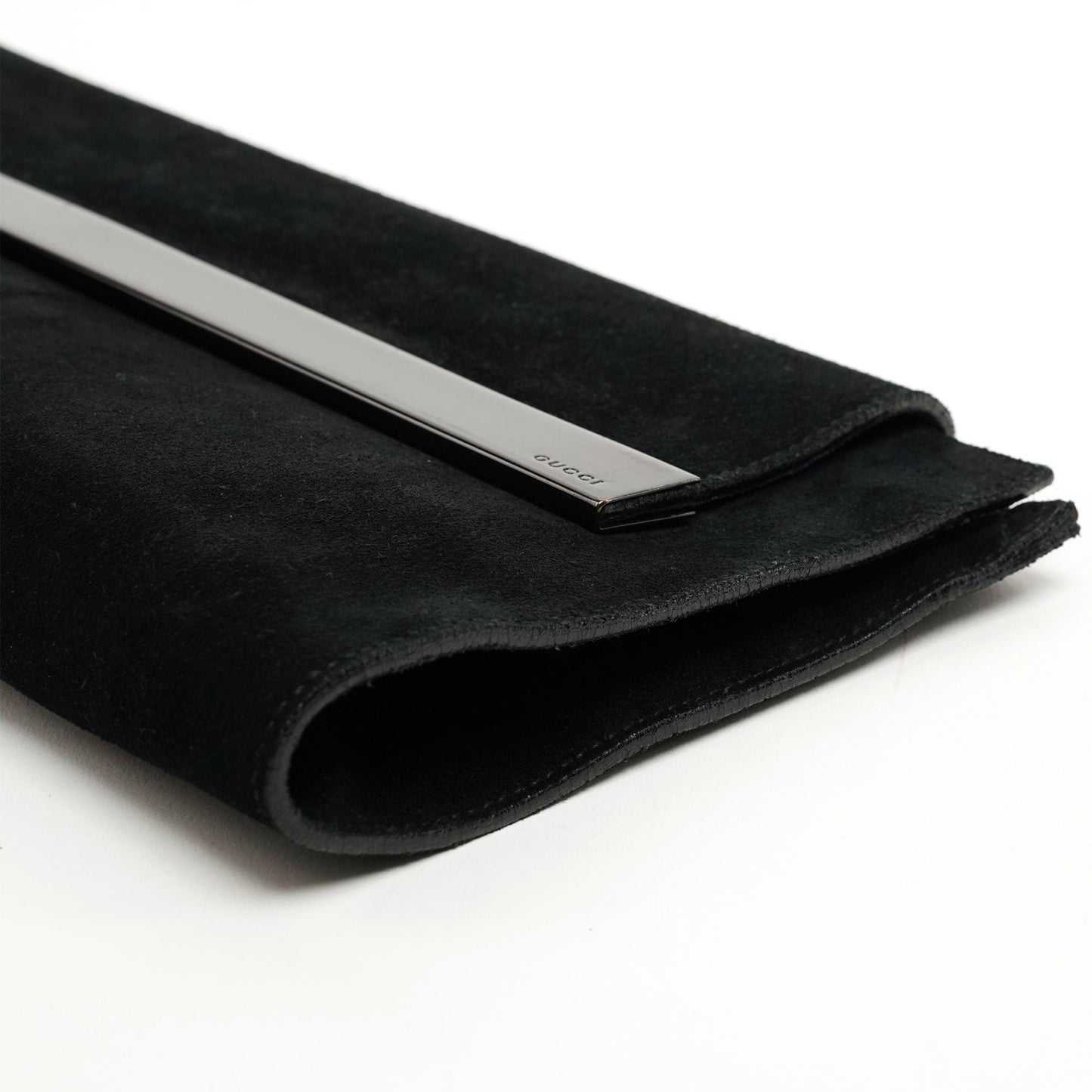 Black Suede Foldable Clutch