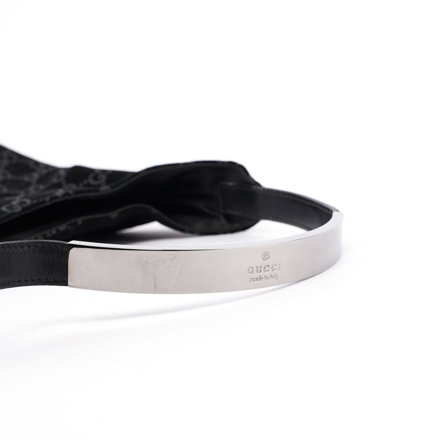 Black Suede GG Hobo Shoulder Bag