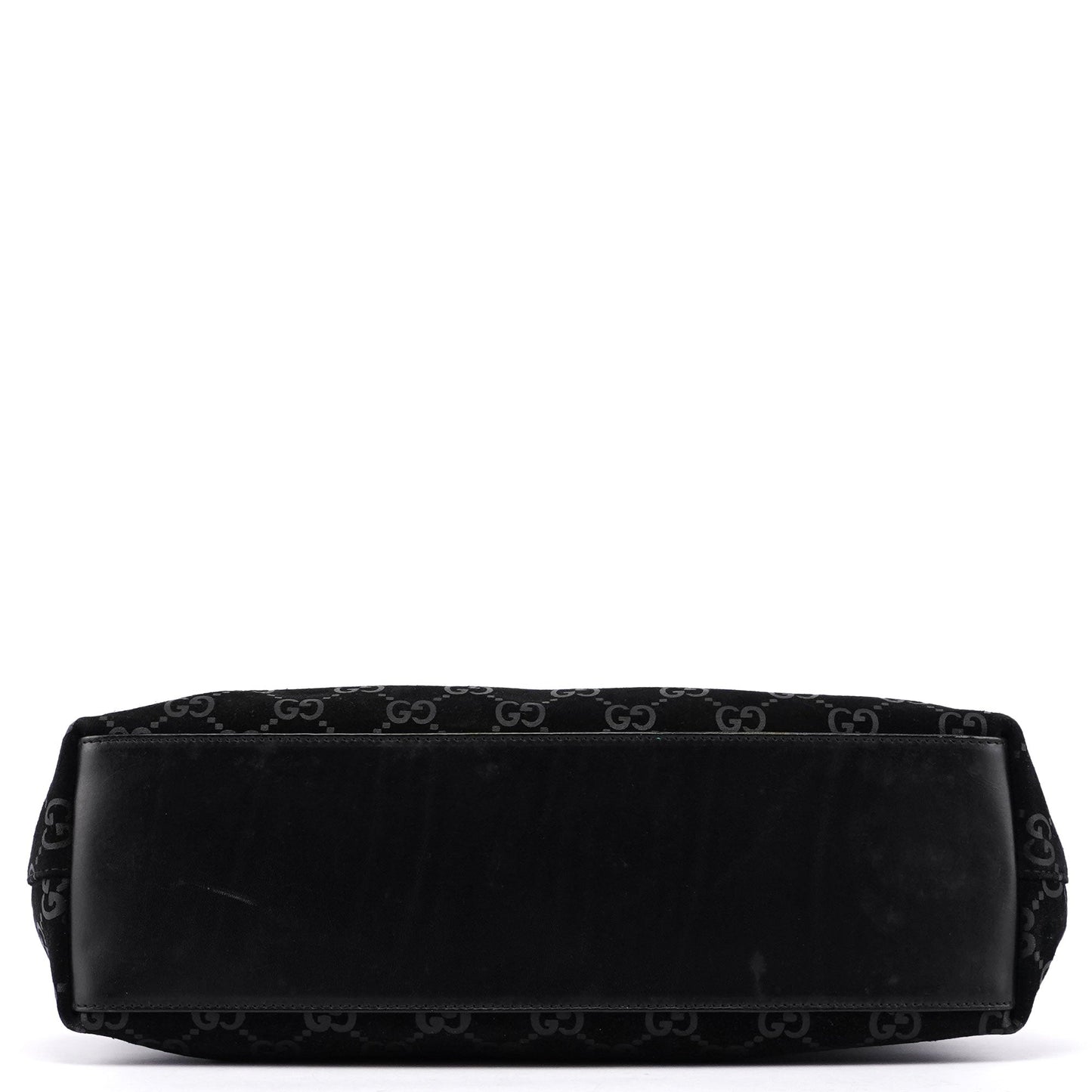 Black Suede GG Hobo Shoulder Bag