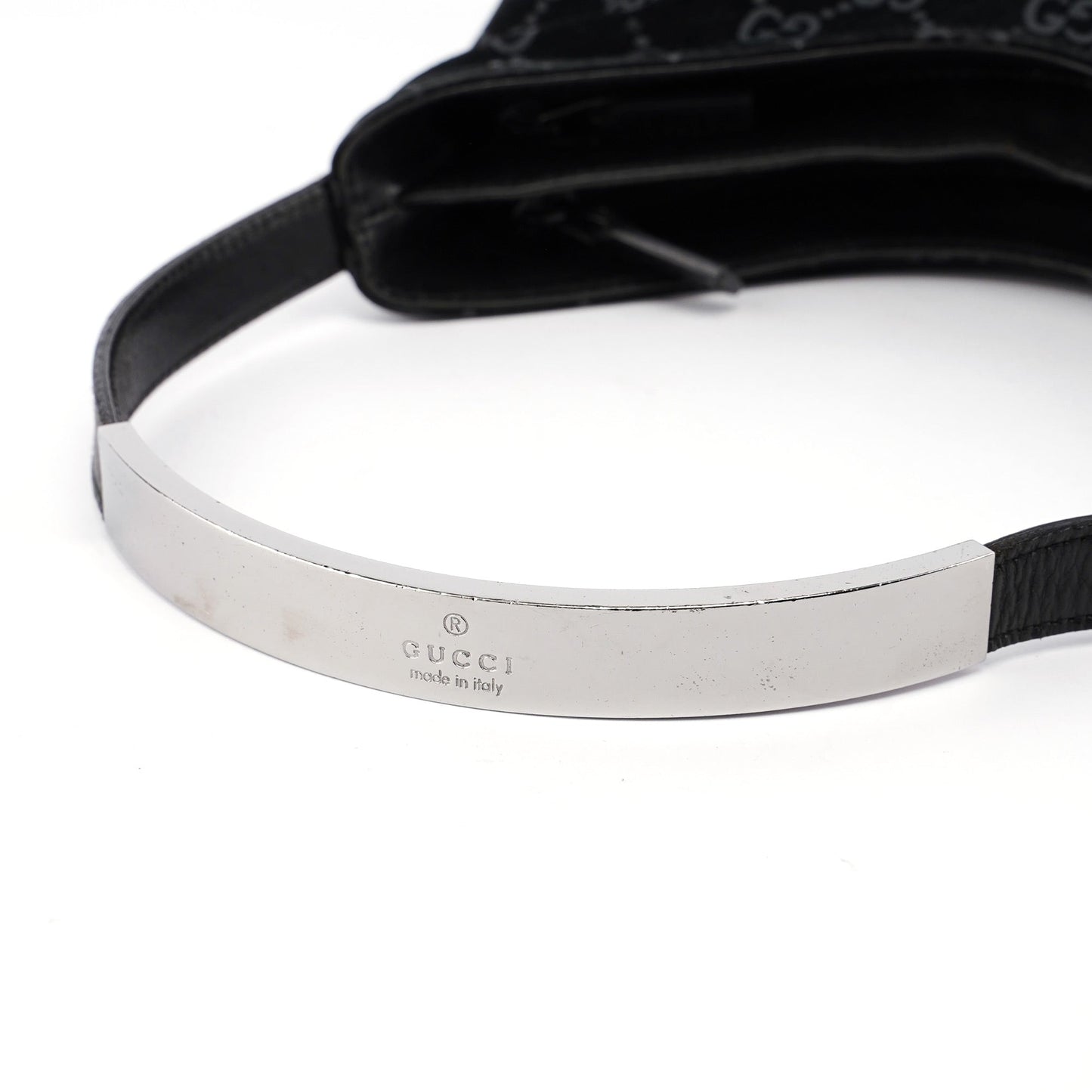 Black Suede GG Hobo Shoulder Bag