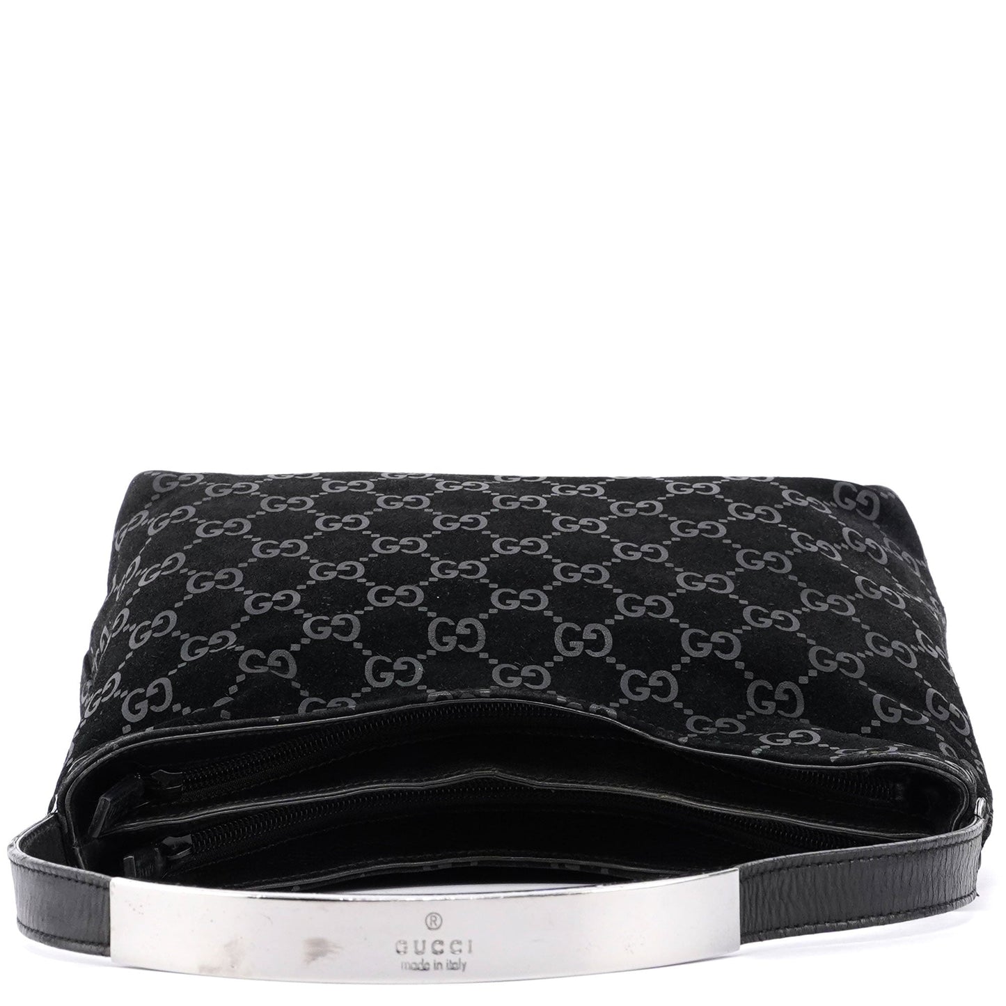 Black Suede GG Hobo Shoulder Bag