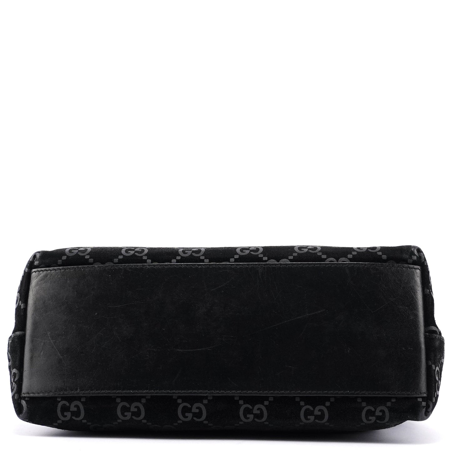 Black Suede GG Hobo Shoulder Bag